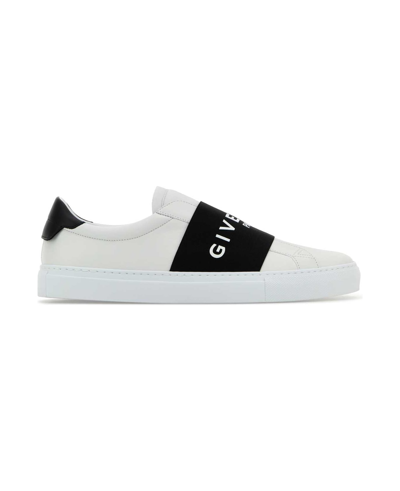 Givenchy White Leather Slip Ons - WHITEBLACK