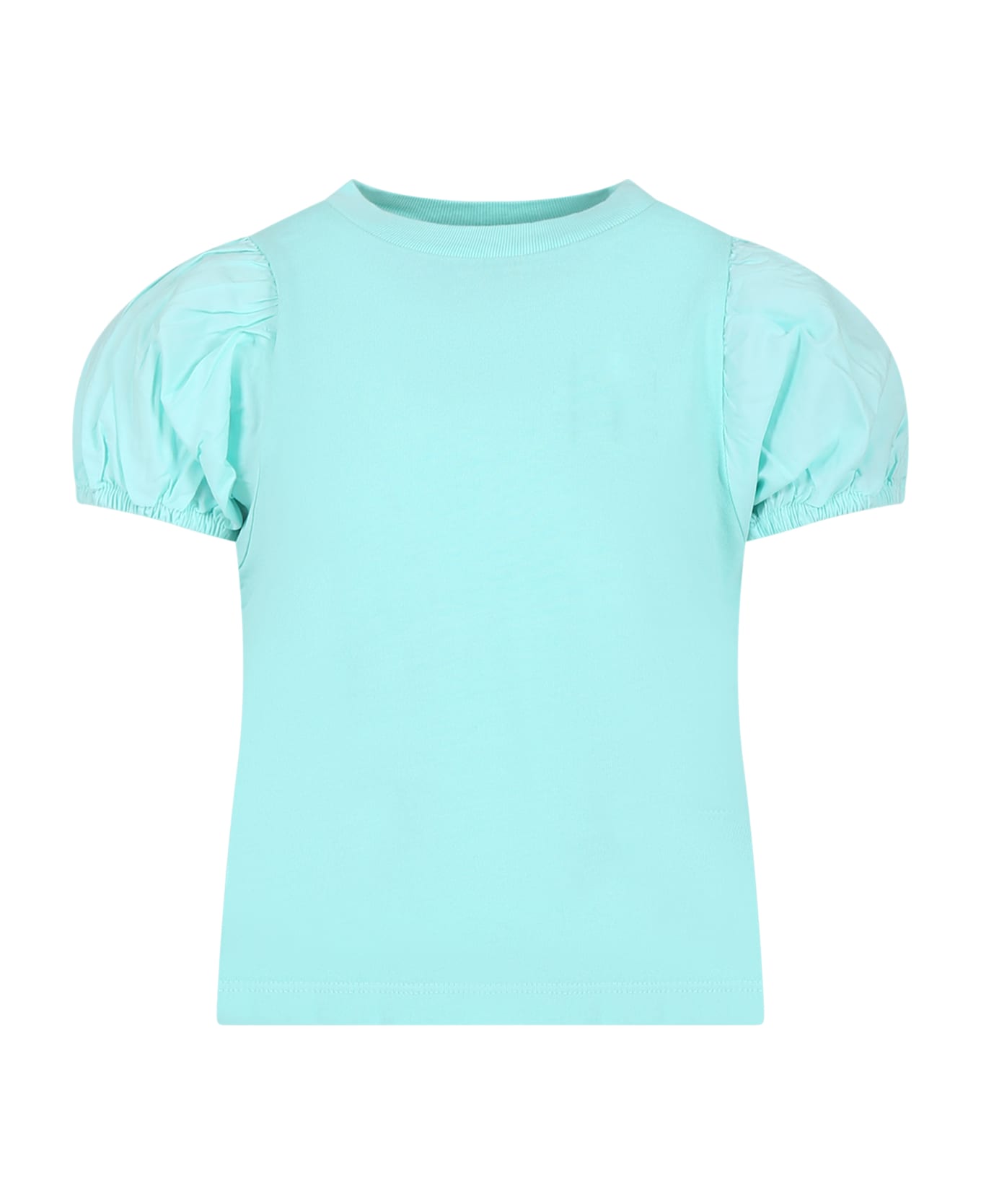 Molo Light Blue T-shirt For Girl With Print - Light Blue