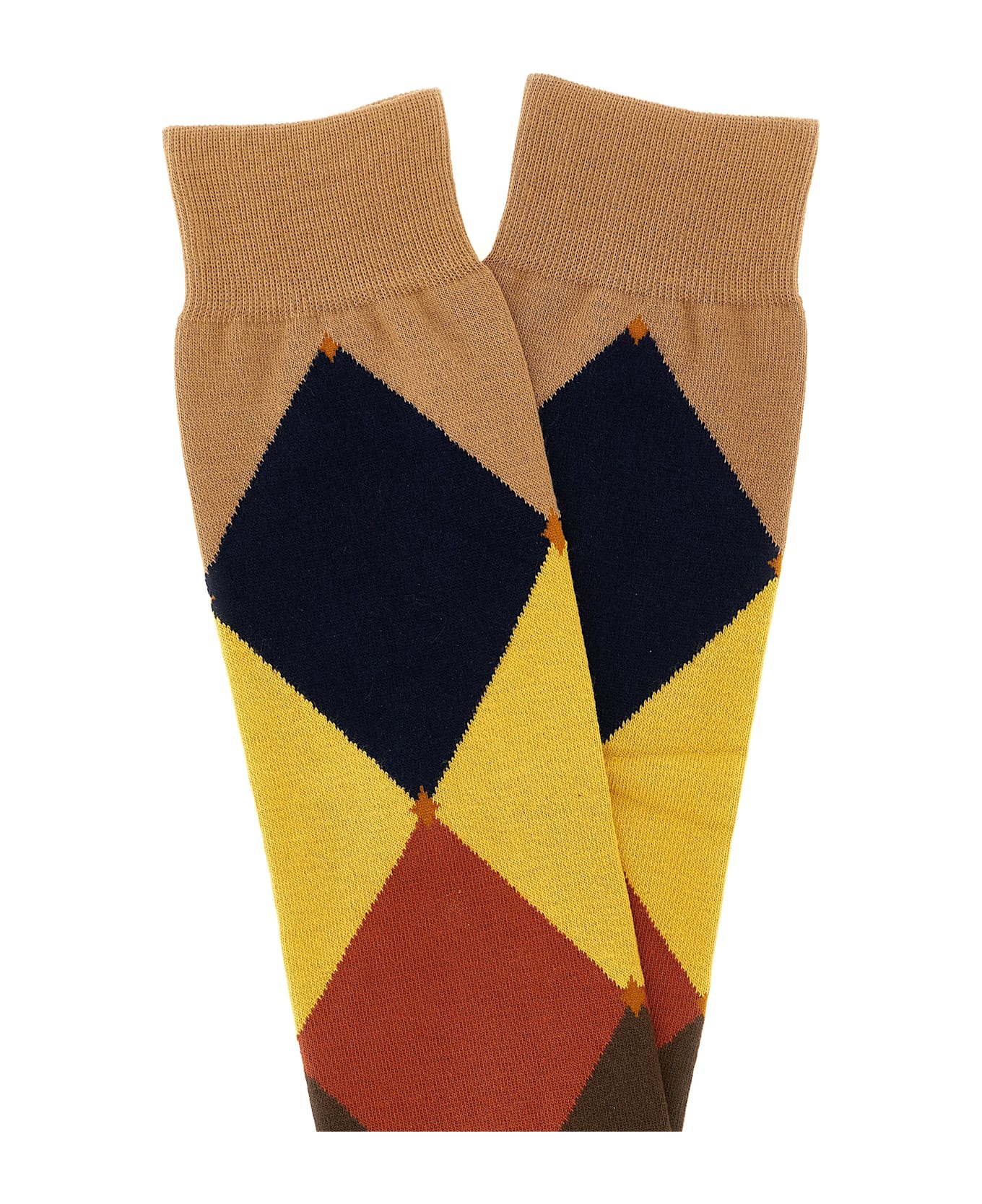 Ballantyne Diamond-shaped Socks - Brown