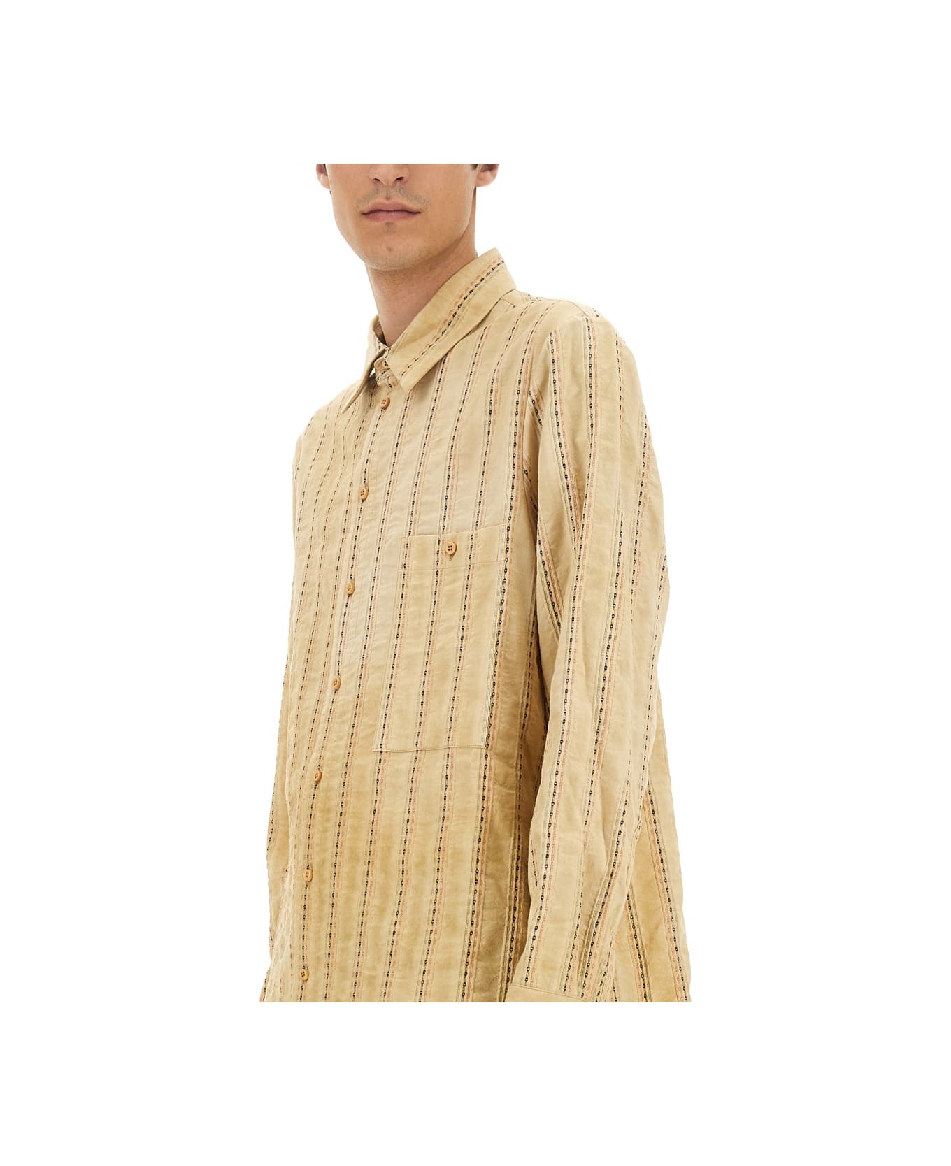 Uma Wang Tab Shirt - BEIGE