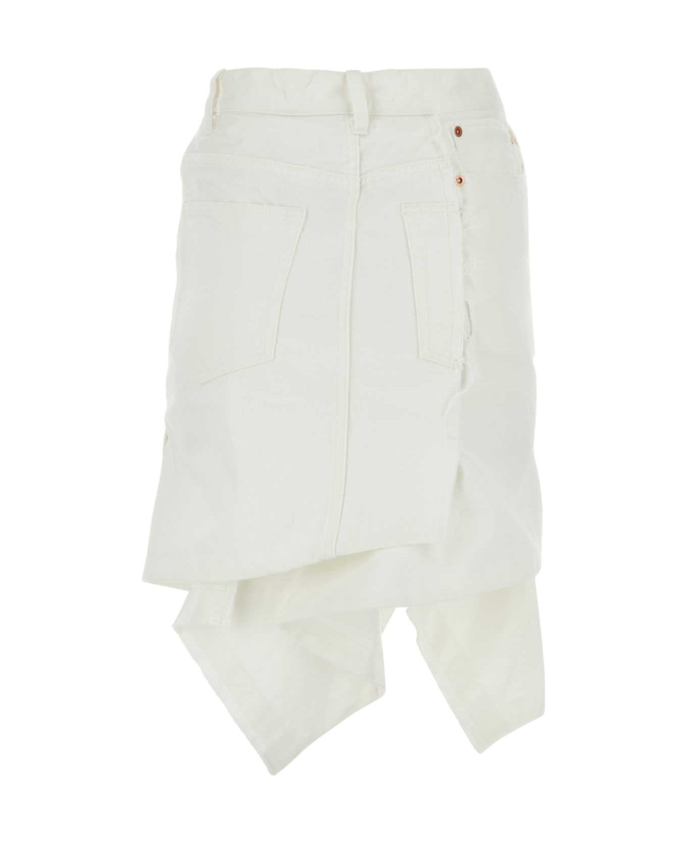 Sacai White Denim Skirt - OFFWHITE