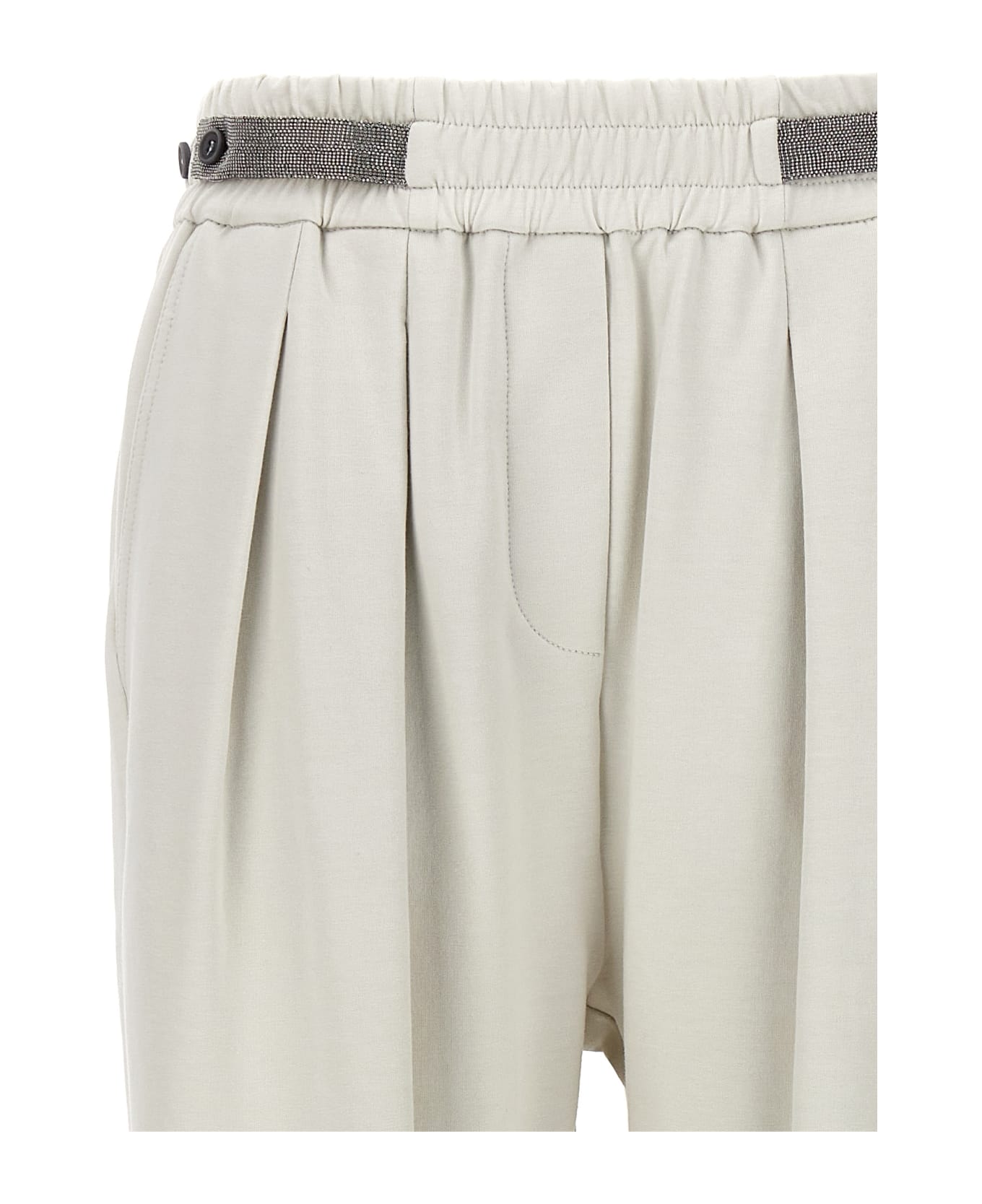 Brunello Cucinelli Pants With Front Pleats - White ボトムス