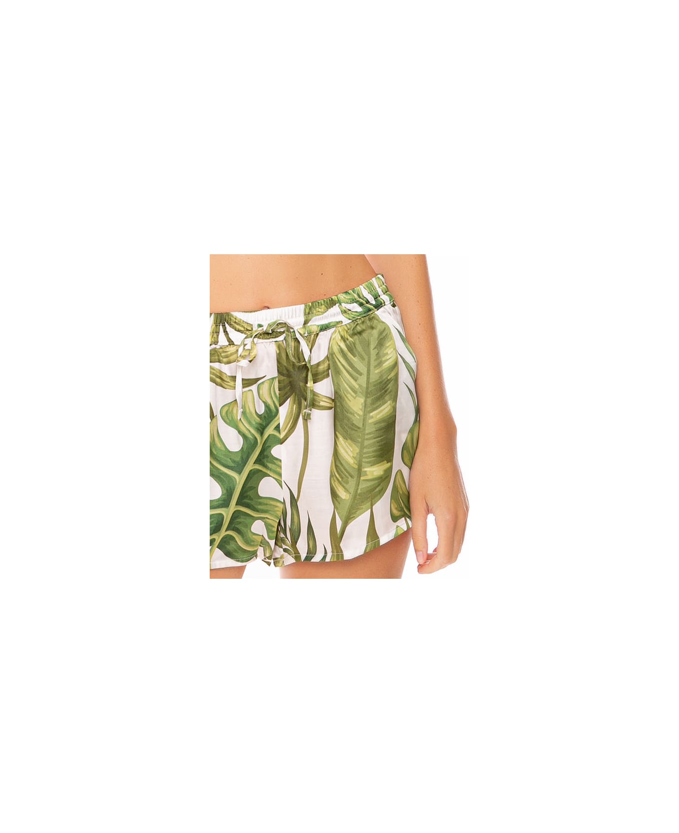 MC2 Saint Barth Tropical Print Woman Shorts - WHITE