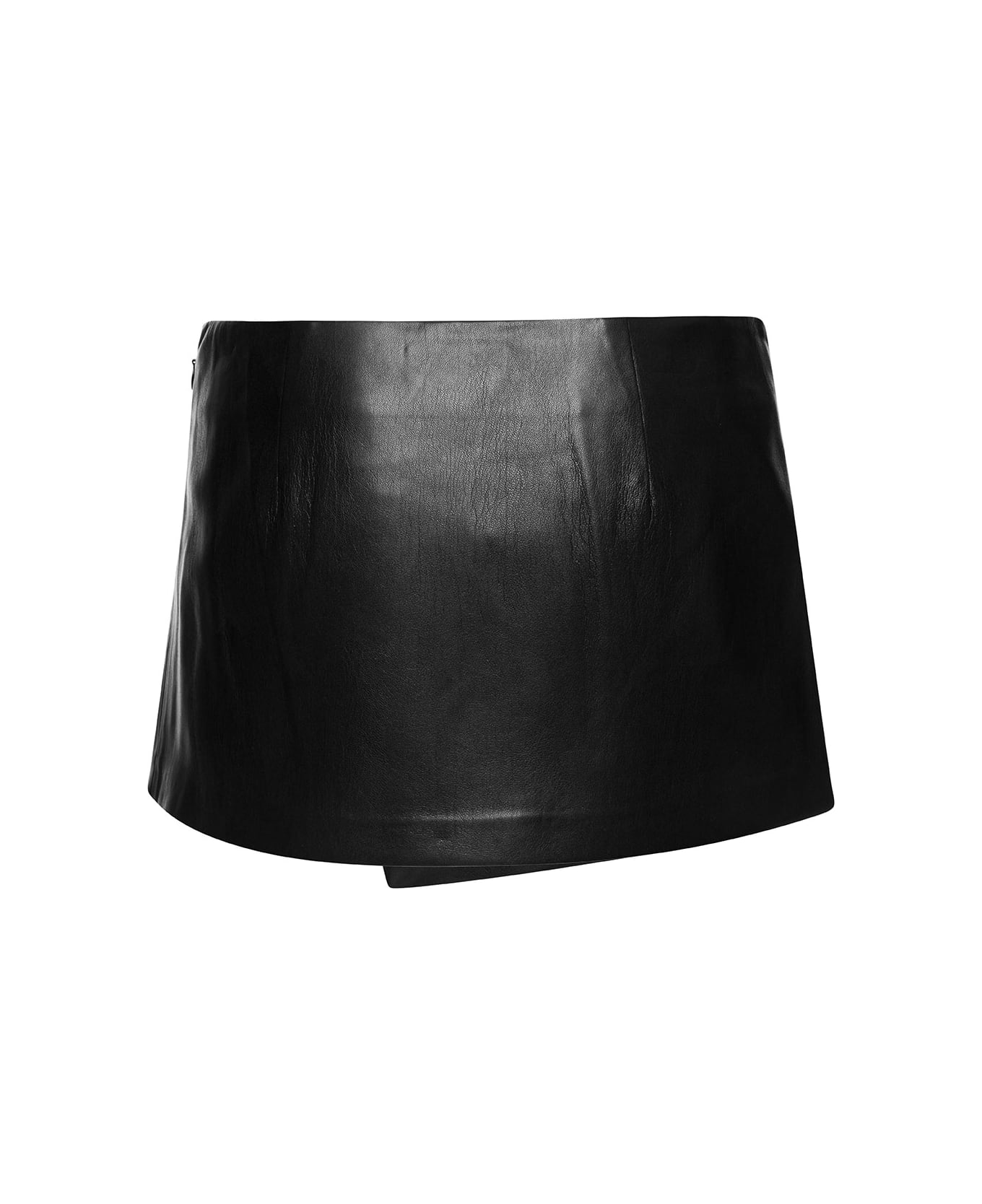 The Andamane Black Low Rise Mini Skirt In Polyester Blend Woman - Black