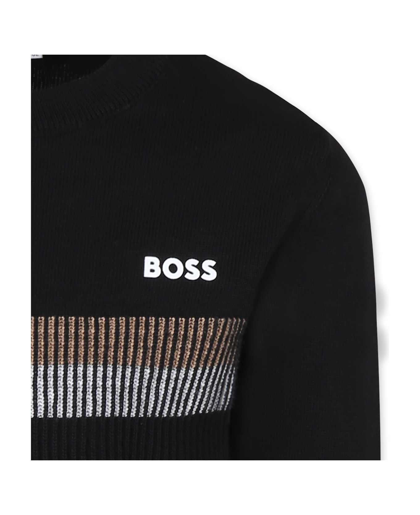 Hugo Boss Black Sweater For Boy With Logo - Black