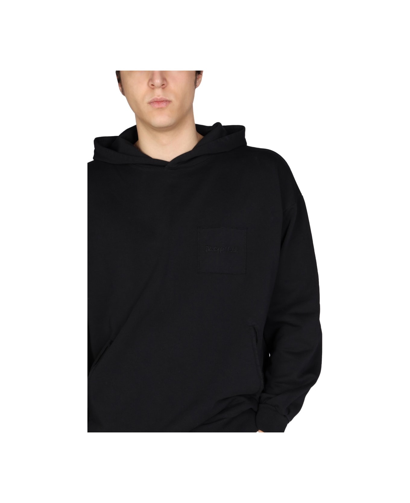 Philippe Model Logo Embroidery Sweatshirt - BLACK フリース