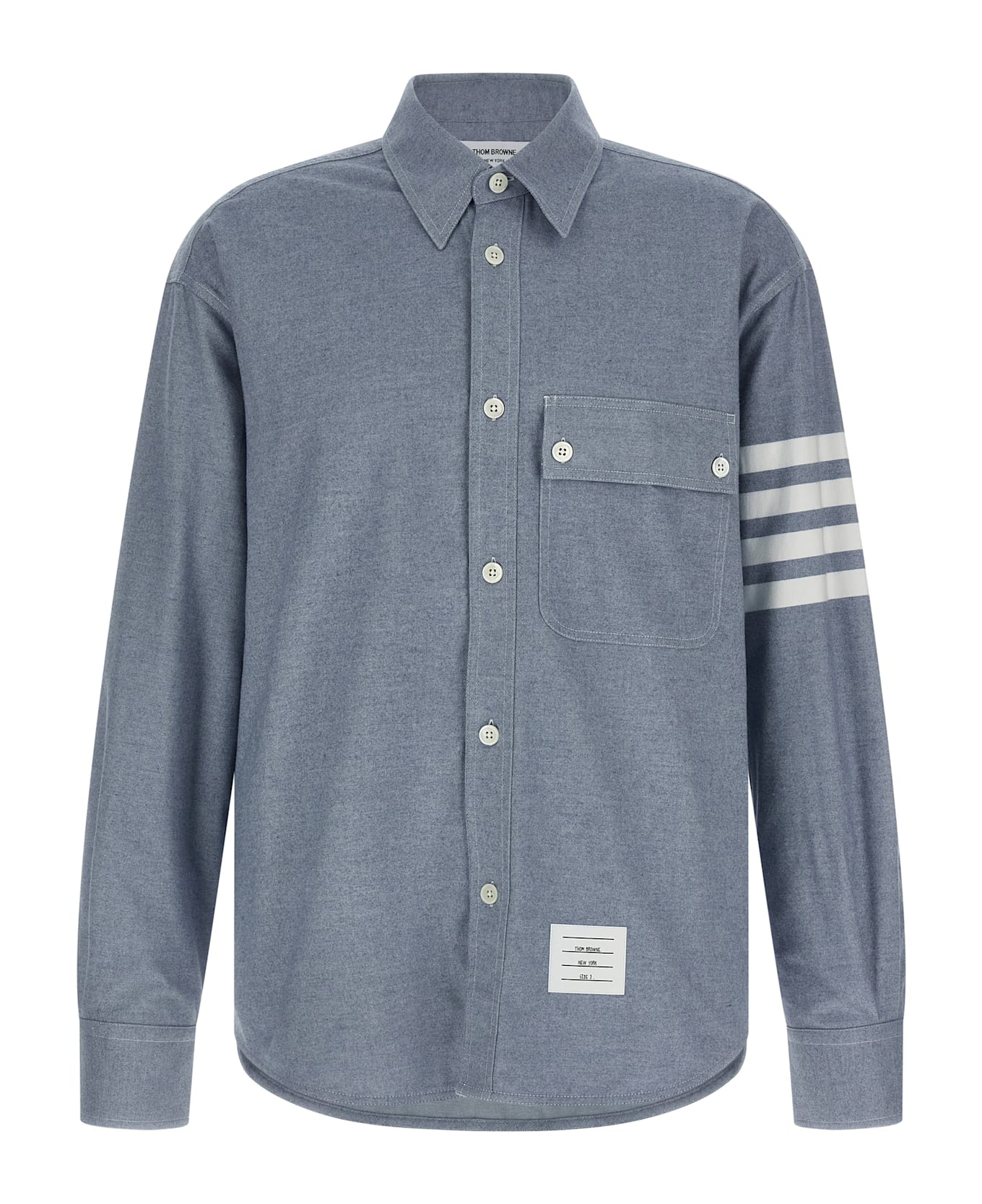 Thom Browne 
4bar
 Flannel Shirt - LIGHTBLUE