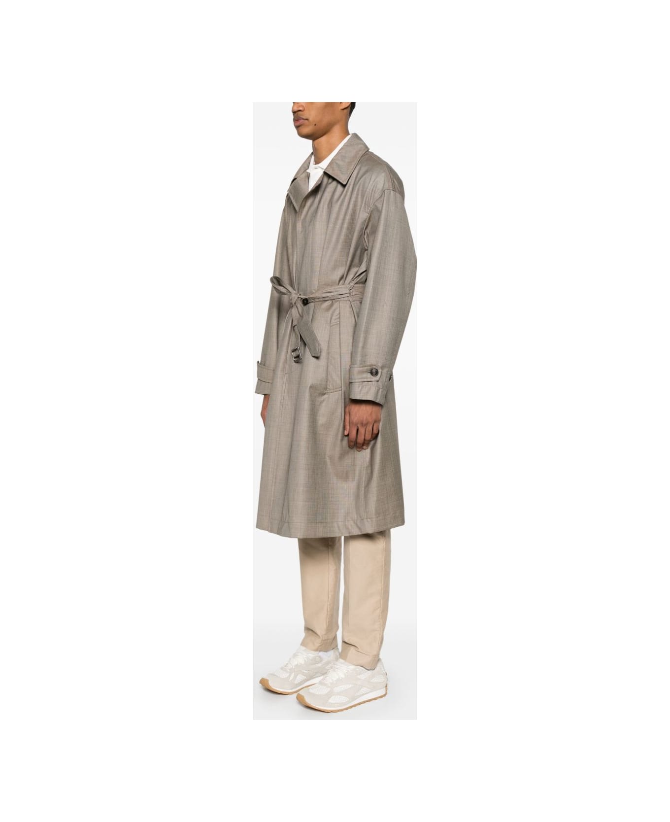 Emporio Armani Wool Belted Coat - Beige