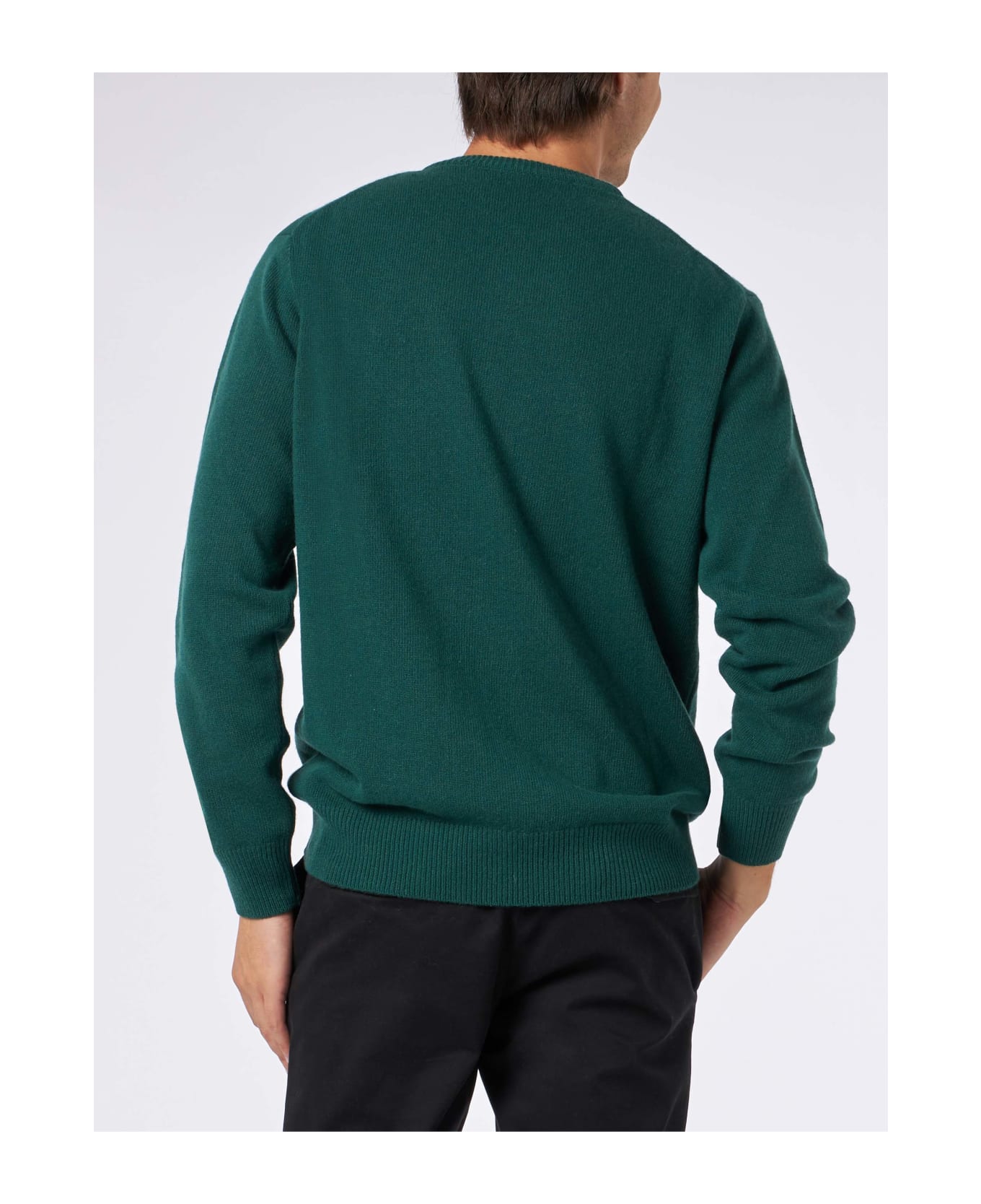 MC2 Saint Barth Man Sweater With New York Apple Jacquard - GREEN