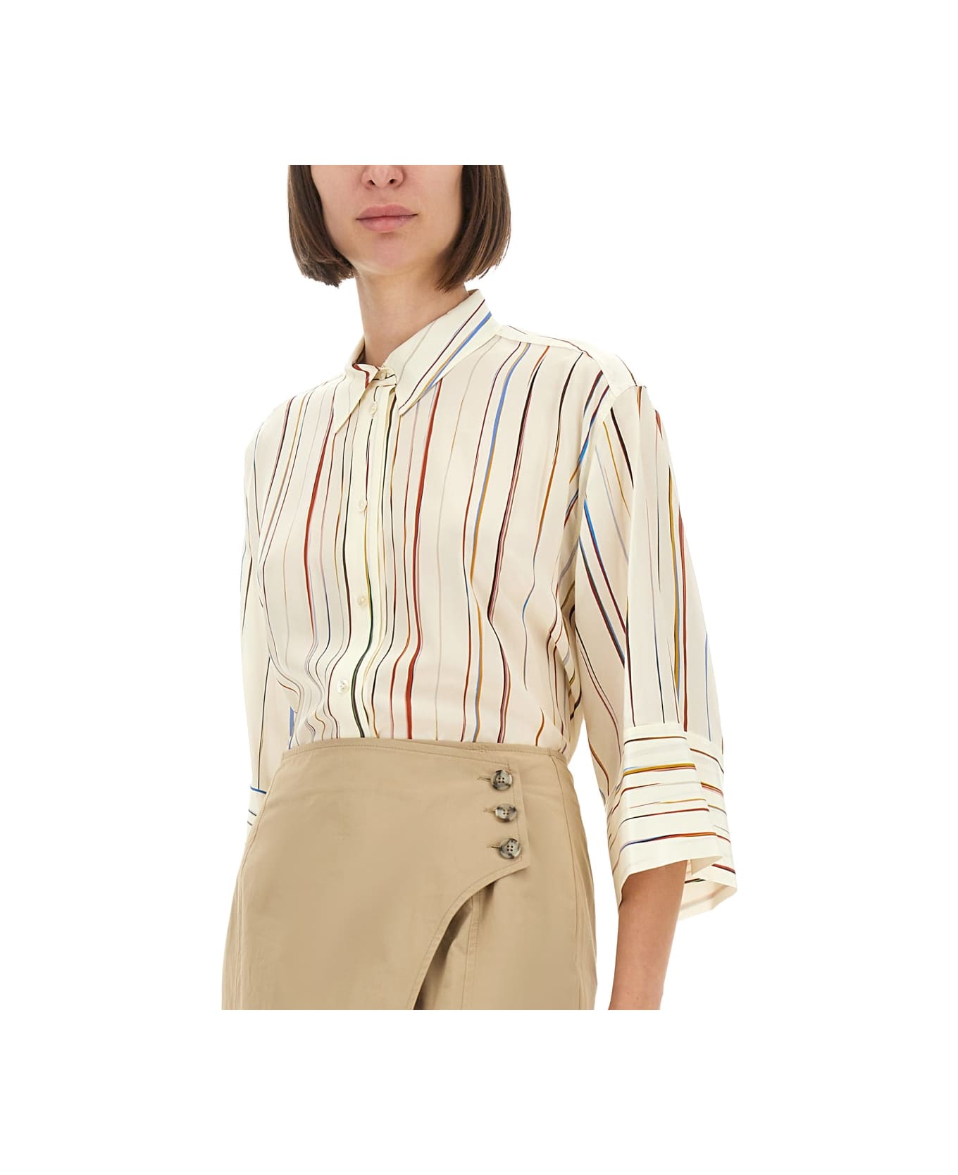 Paul Smith "signature Stripe" Shirt - IVORY