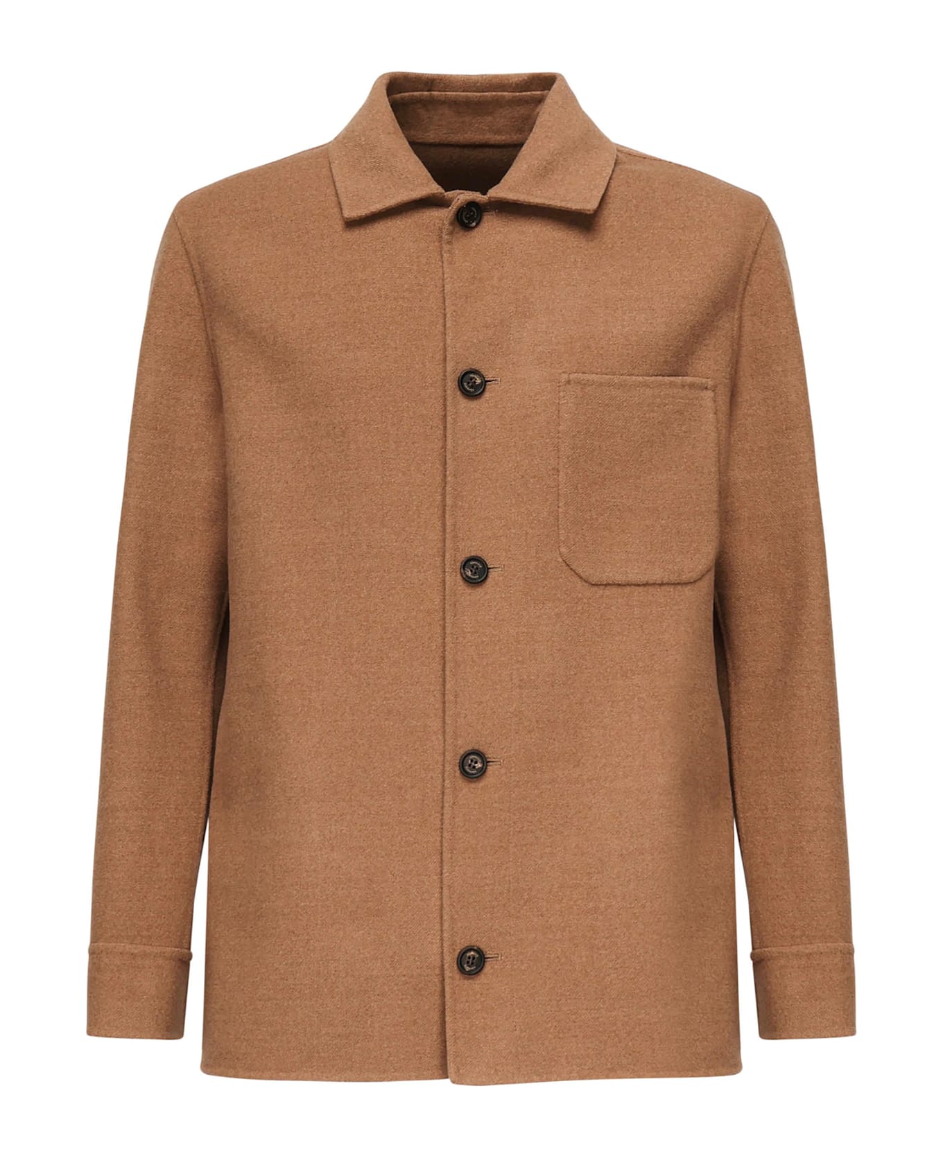 Eleventy Wool Overshirt - Hazelnut