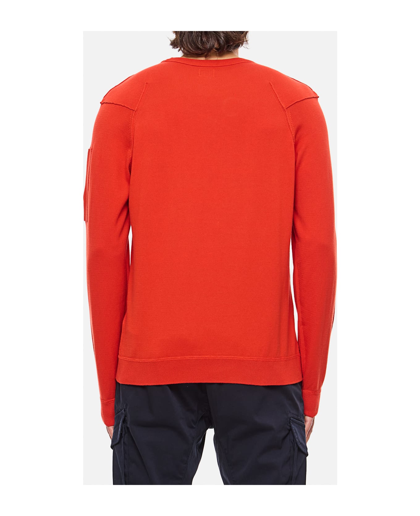 C.P. Company Sea Island Crewneck Lens Knit - POINCIANA