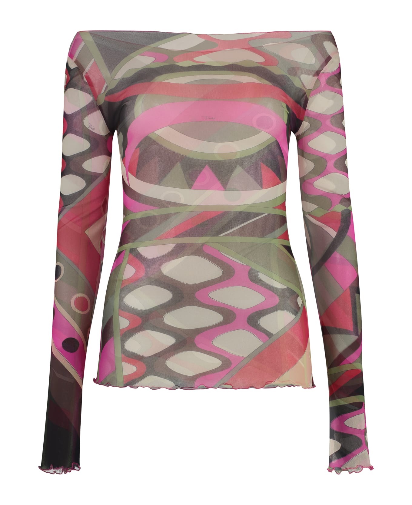Pucci Printed Long-sleeve Top - Multicolor Tシャツ