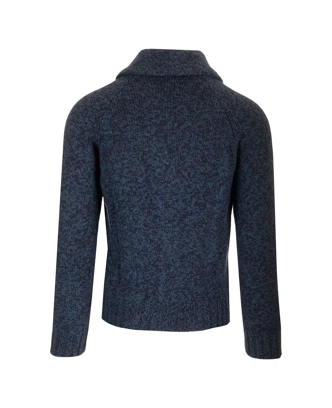 Barba Napoli Cardigan In Pure Virgin Wool - Blue