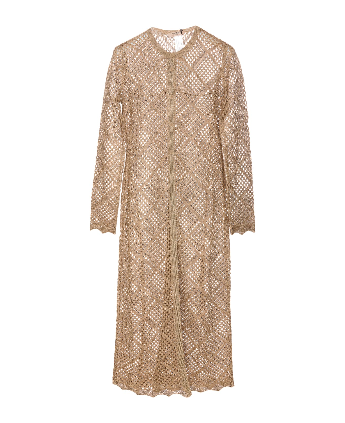 TwinSet Lame
 Cardigan - Beige