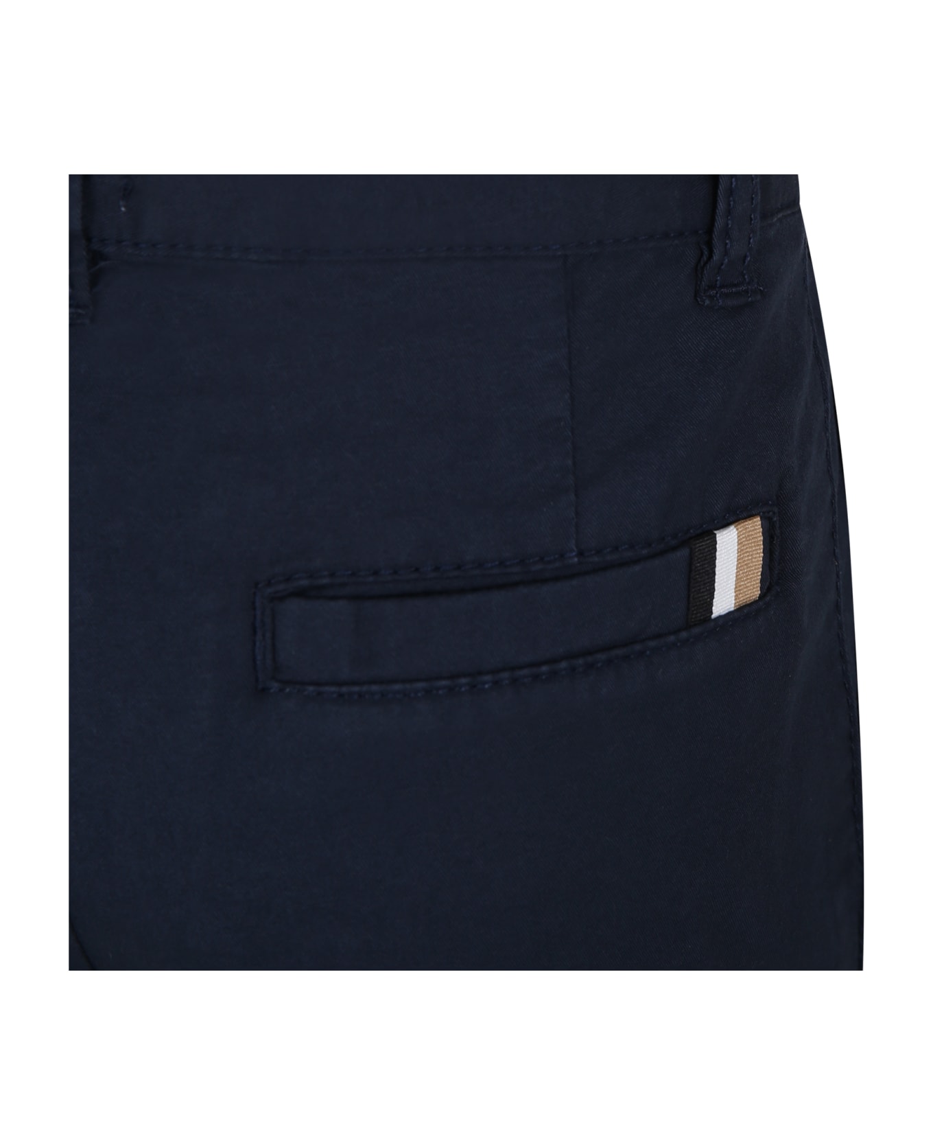 Hugo Boss Blue Trousers For Boy With Logo Detail - Blue