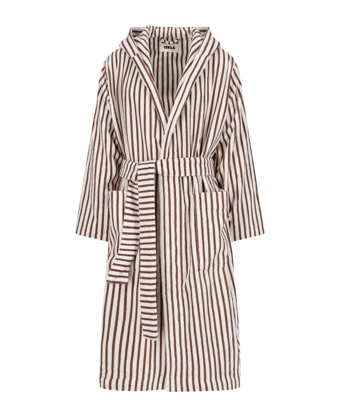 Tekla Striped Bathrobe - Kodiak Stripes