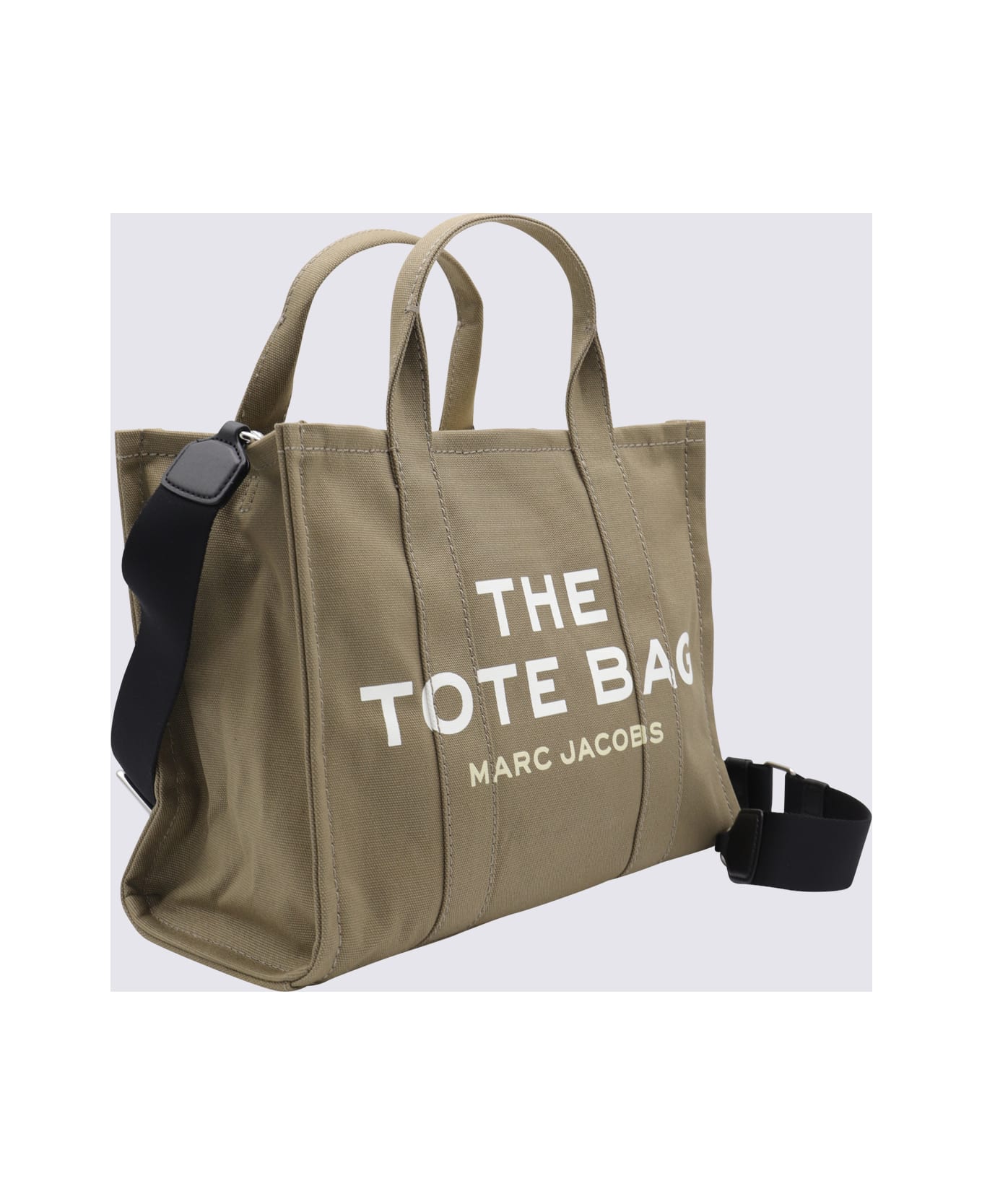 Marc Jacobs Dark Beige Green Canvas The Medium Tote Bag - SLATE GREEN