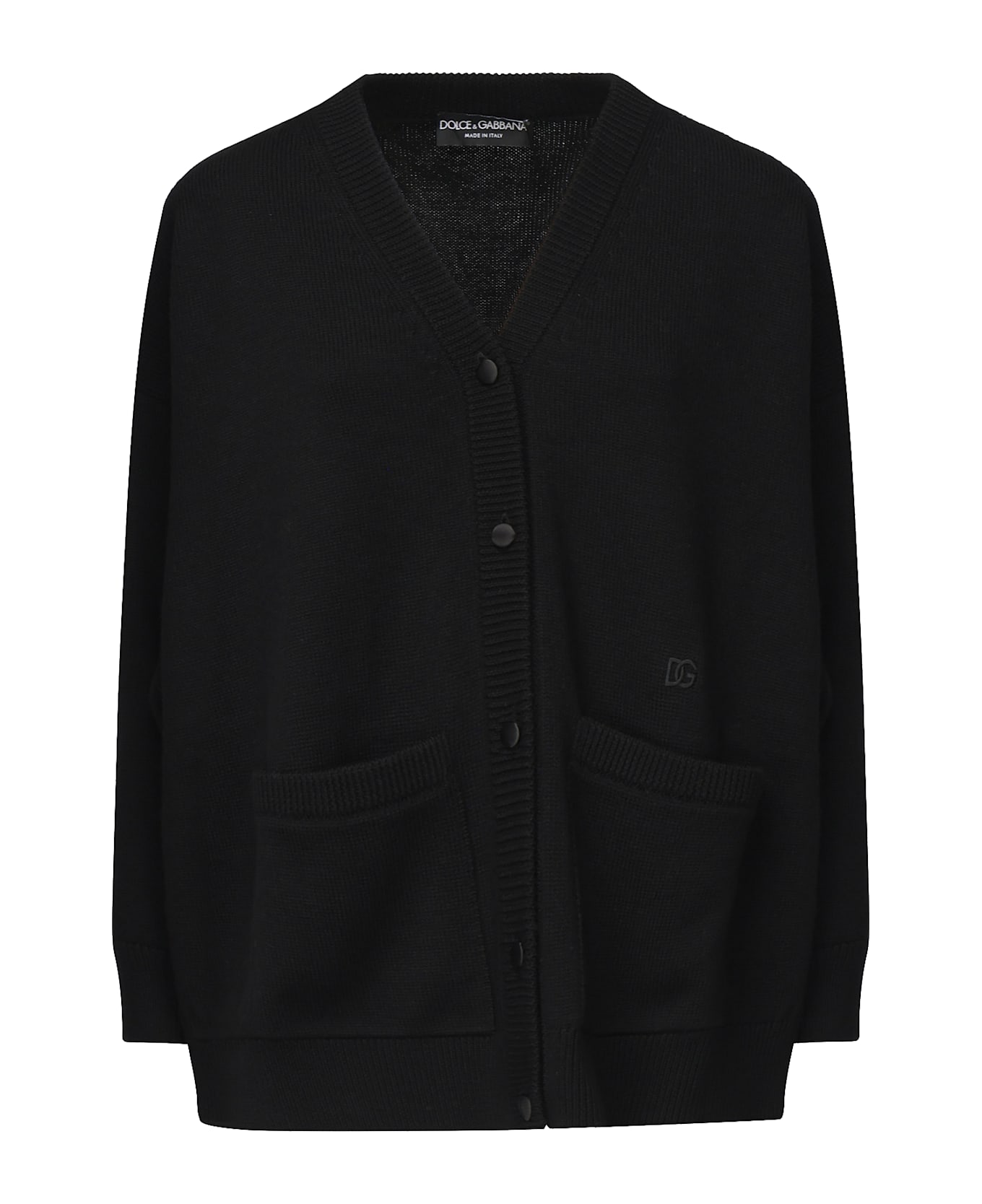 Dolce 
Gabbana Cardigan With Logo - Black