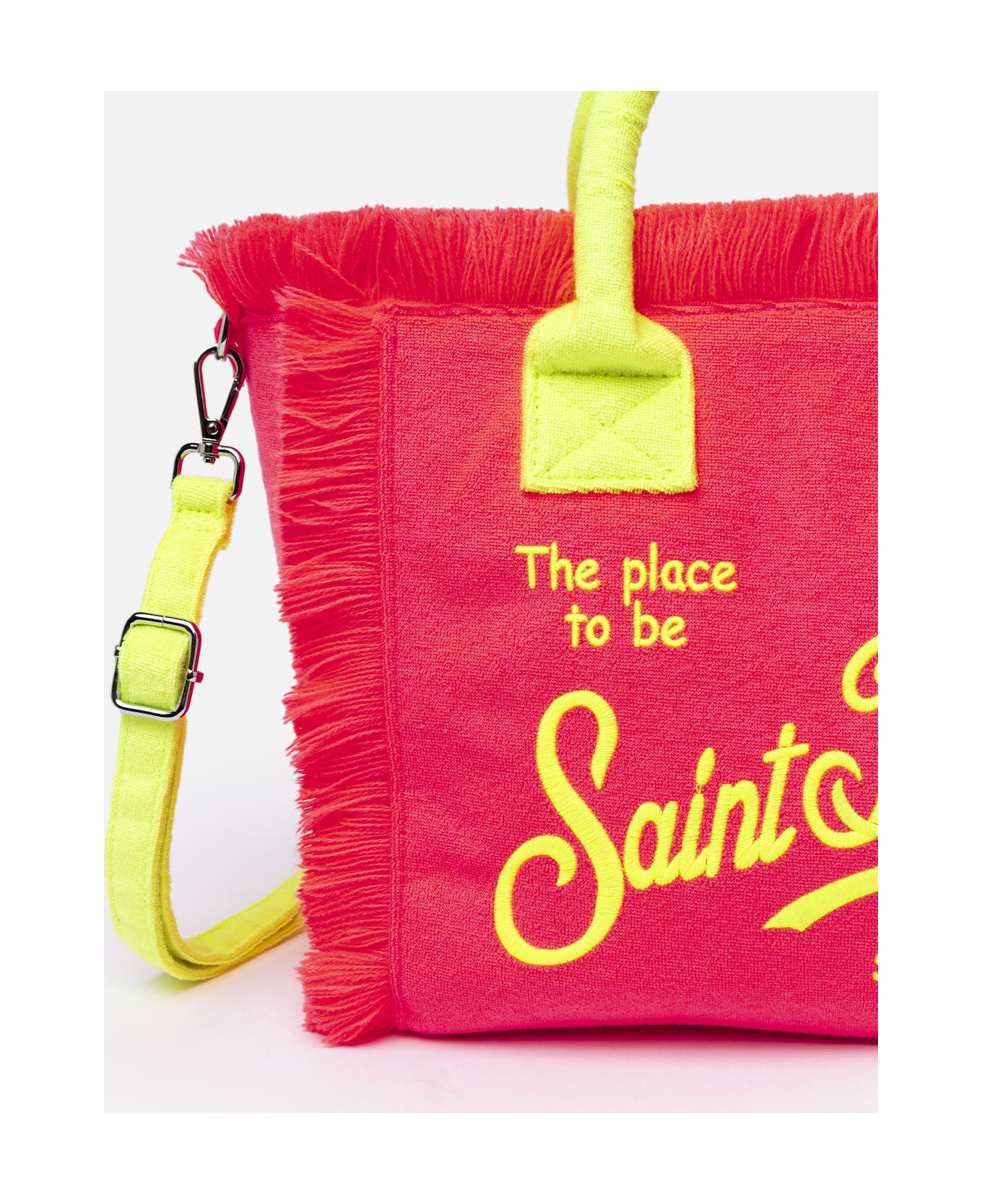 MC2 Saint Barth Fluo Pink Terry Embossed Colette Sponge Handbag - FLUO