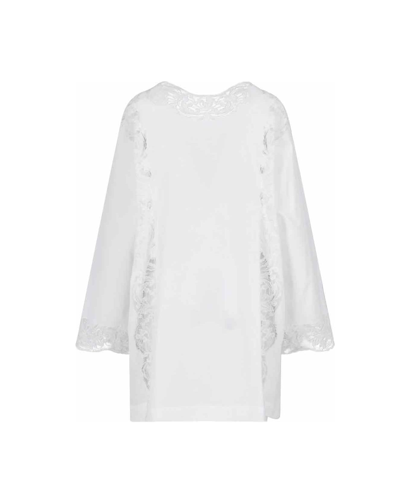 Ermanno Scervino Kaftan Mini Dress - White