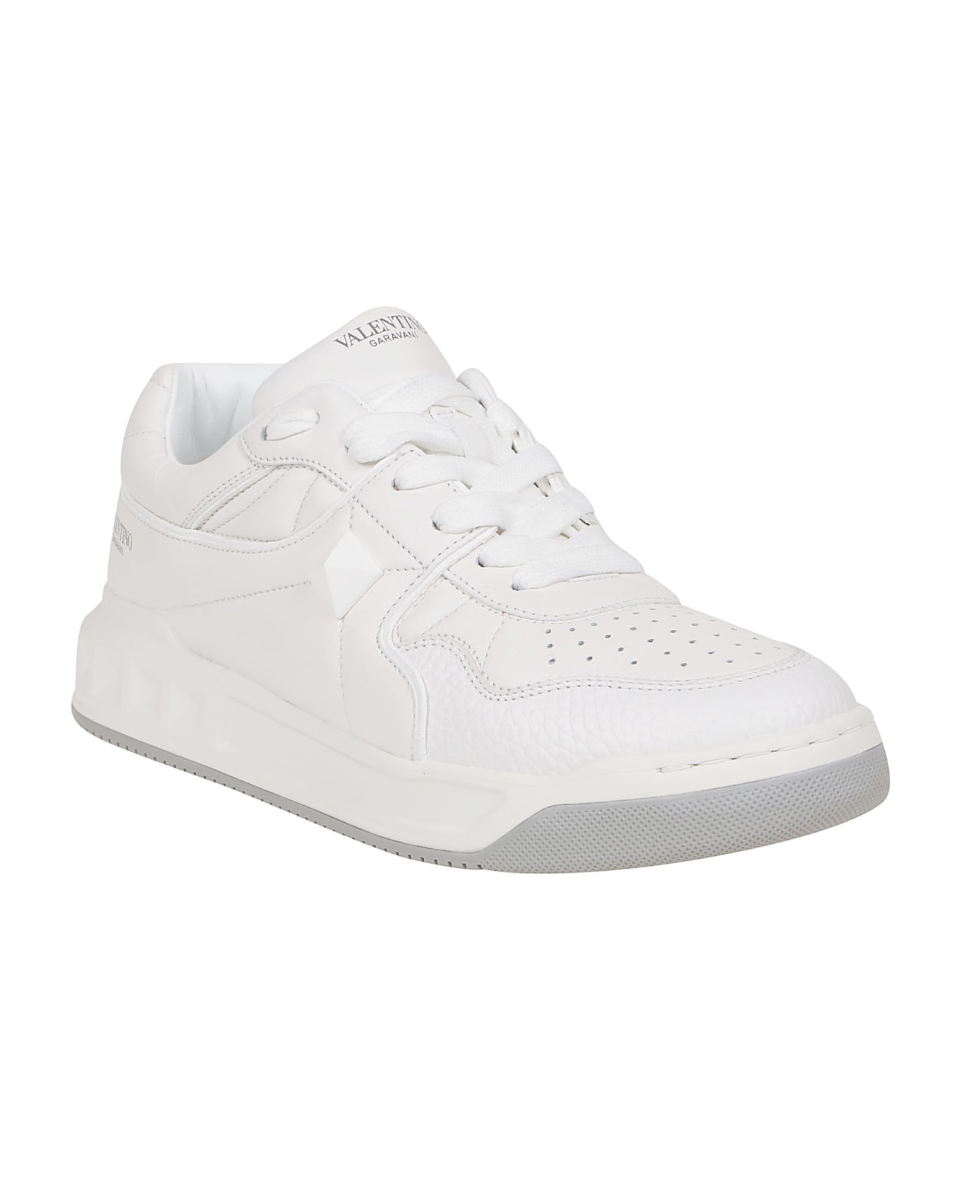 Valentino Garavani Sneaker One Stud - Bo Bianco Bianco Bianco Pastel Grey