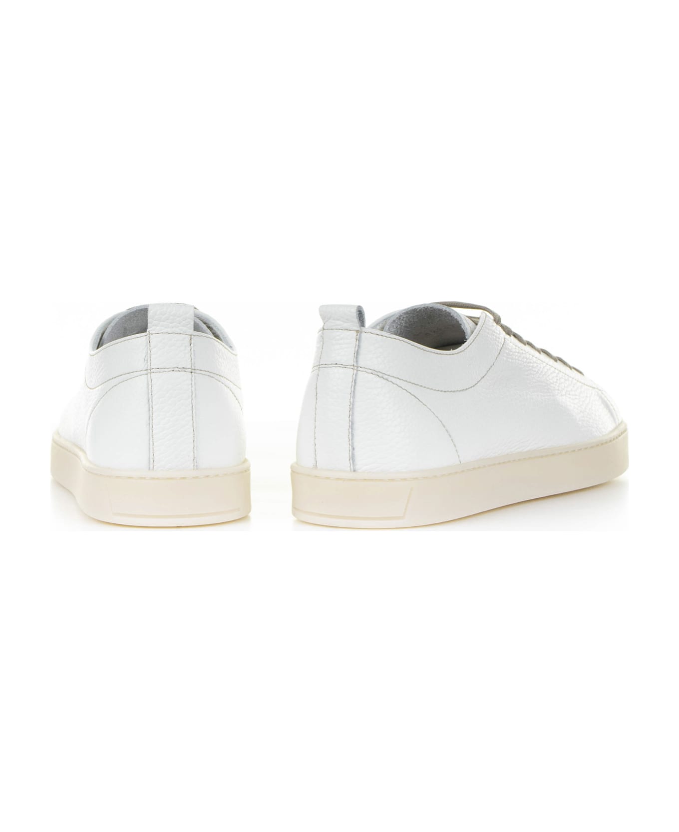 Barrett White Leather Sneaker - BIANCO