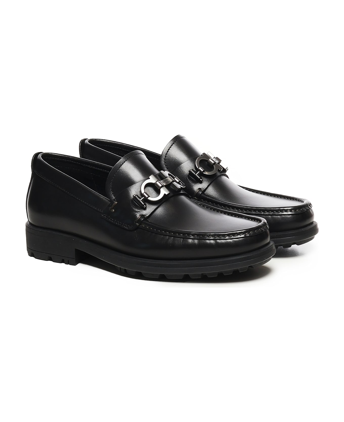 Ferragamo Gancini Ornament Loafer - Black