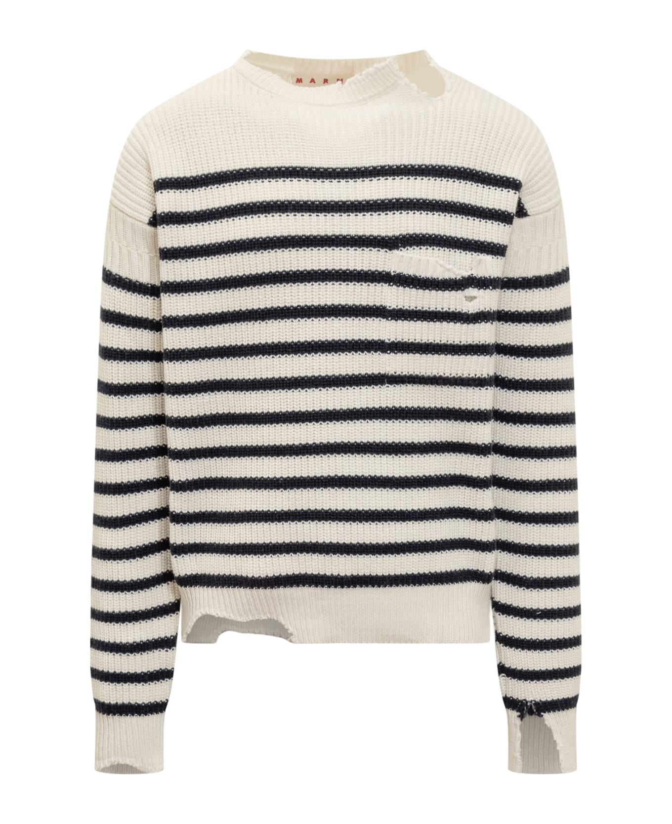 Marni Striped Sweater - STONE WHITE