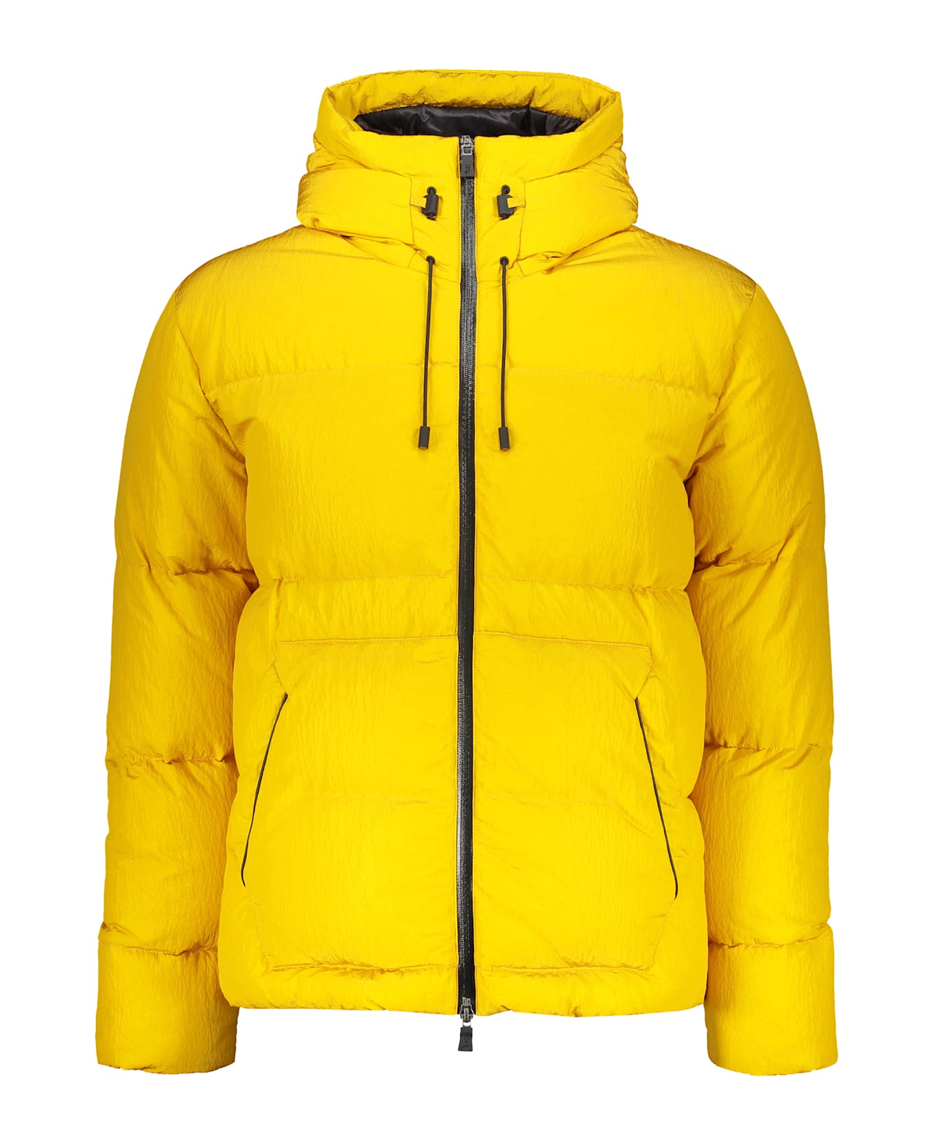 Herno Hooded Full-zip Down Jacket - Yellow