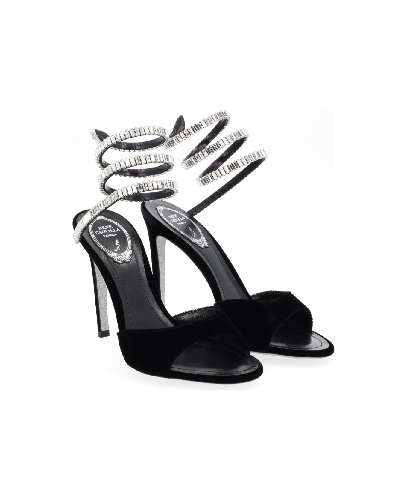 René Caovilla "cleo Spark" Sandal - BLACK