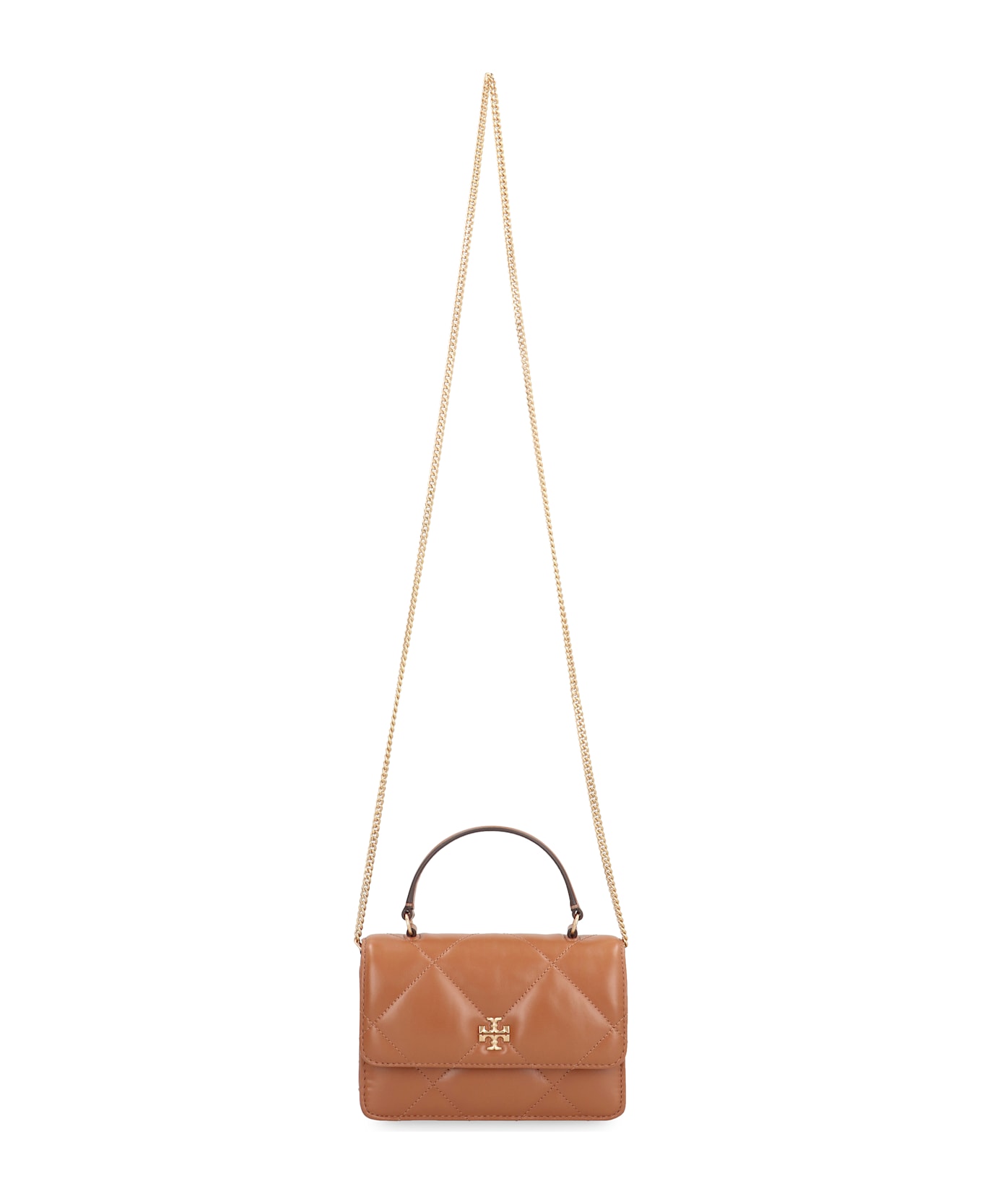 Tory Burch Kira Leather Wallet On Chain - Saddle Brown