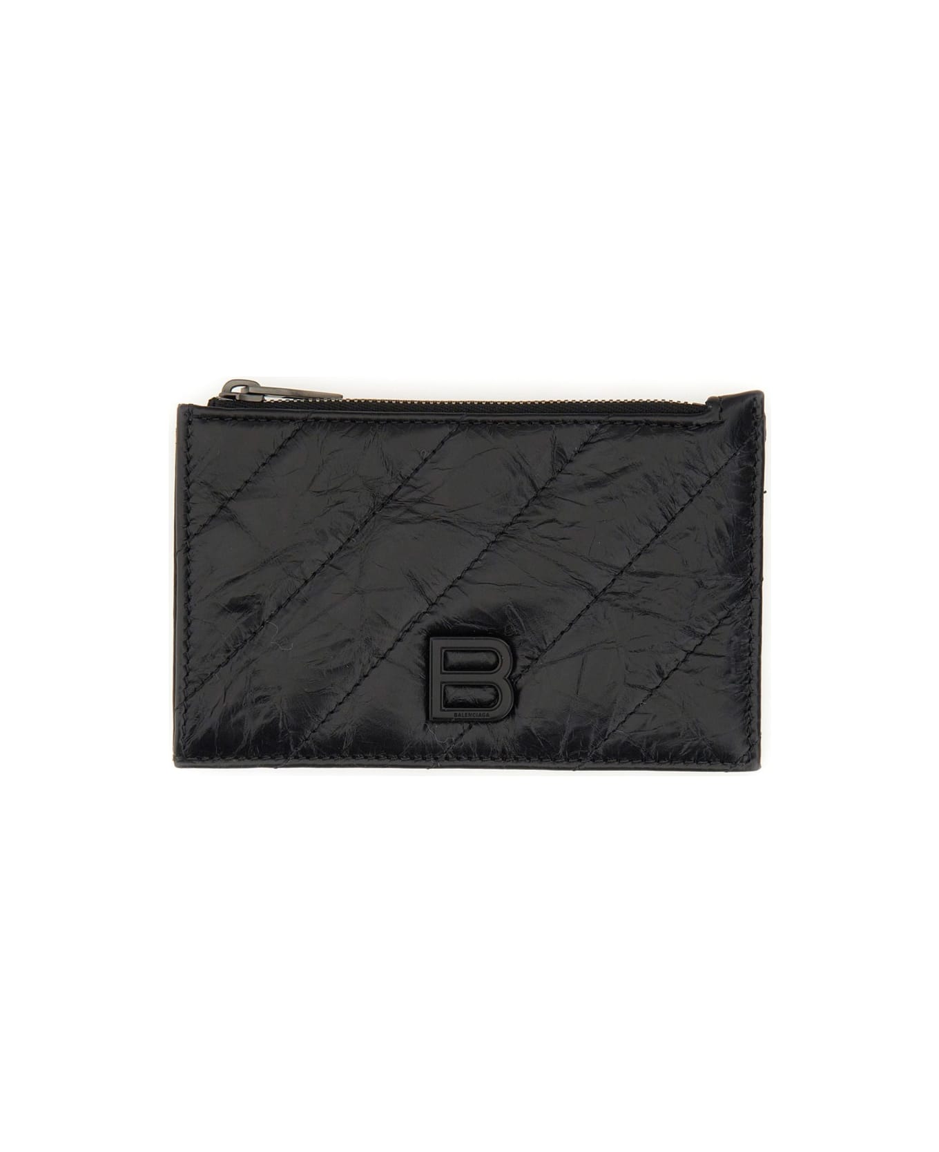 Balenciaga Card Holder 'crush' - BLACK