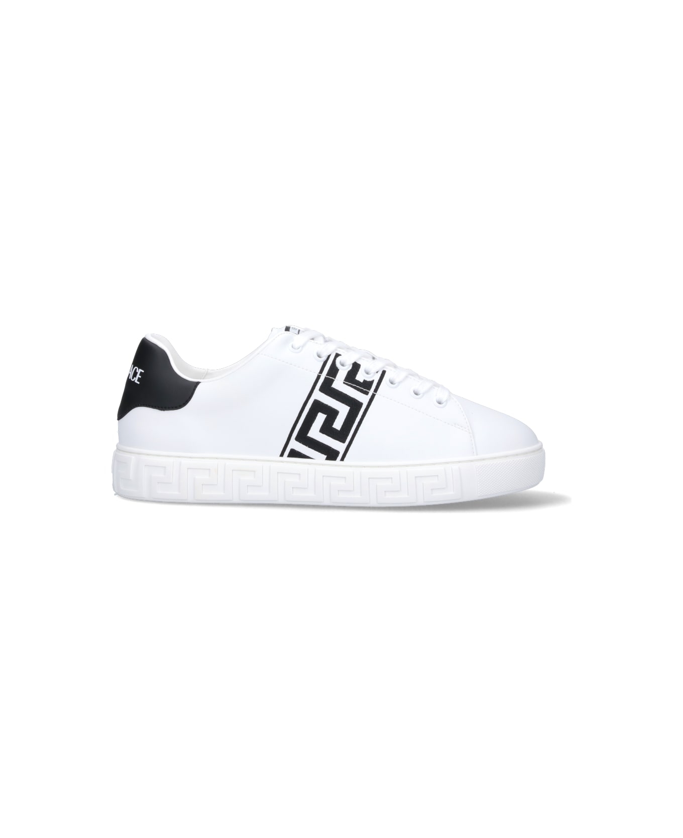 Versace Greek Embroidery Sneakers - White