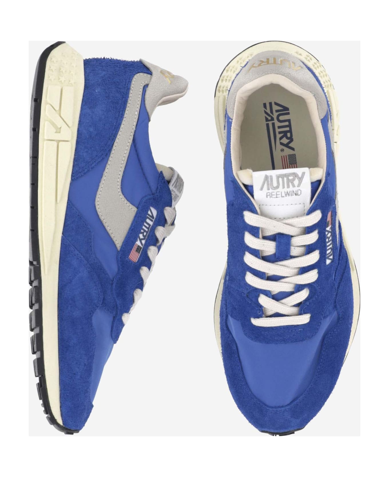 Autry Reelwind Low Nylon And Suede Sneakers - Blue
