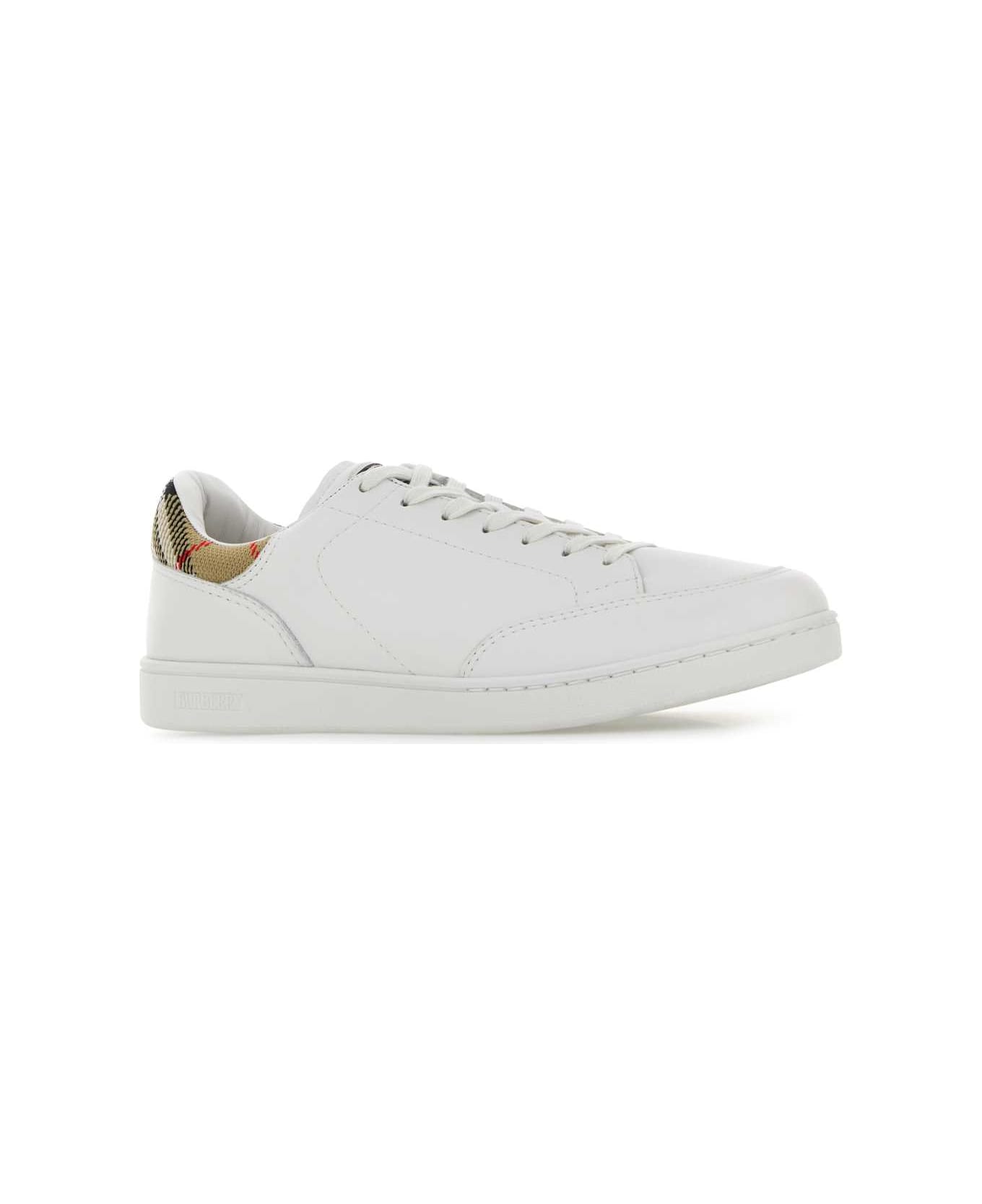 Burberry White Leather Set Sneakers - PWHITESANDIPCHK