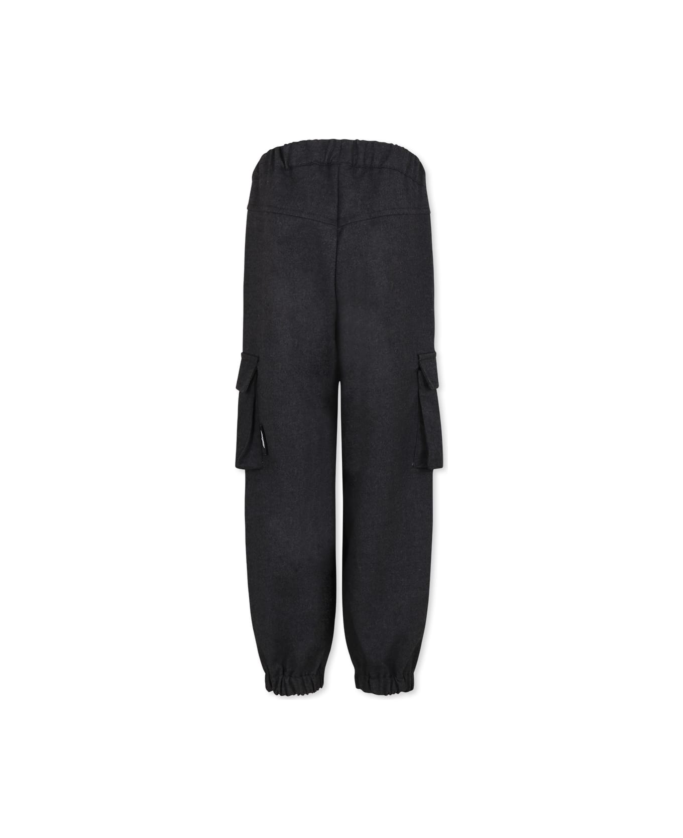 MSGM Grey Trousers For Boy With Logo - Grey