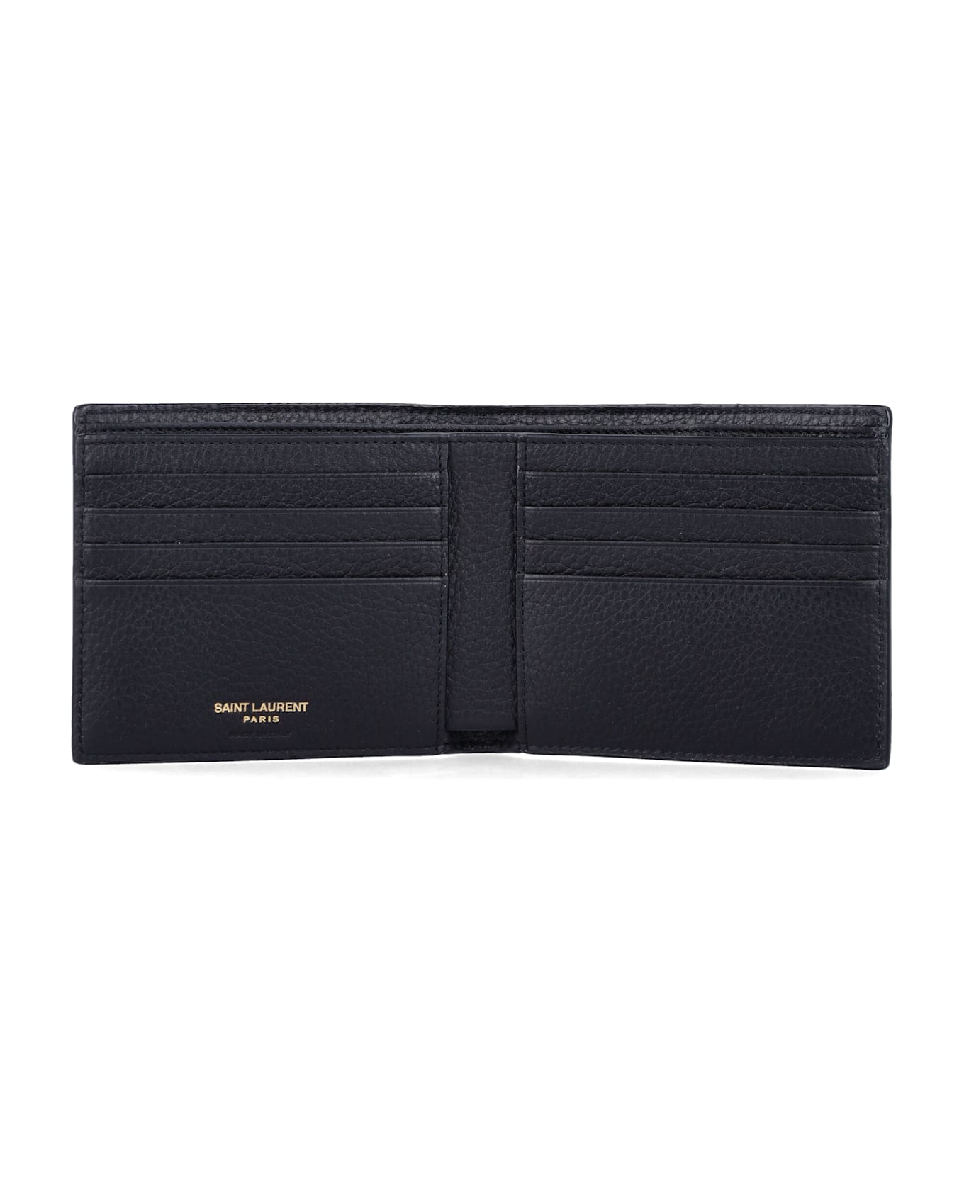 Saint Laurent Tiny Cassandre East/west Wallet - BLACK