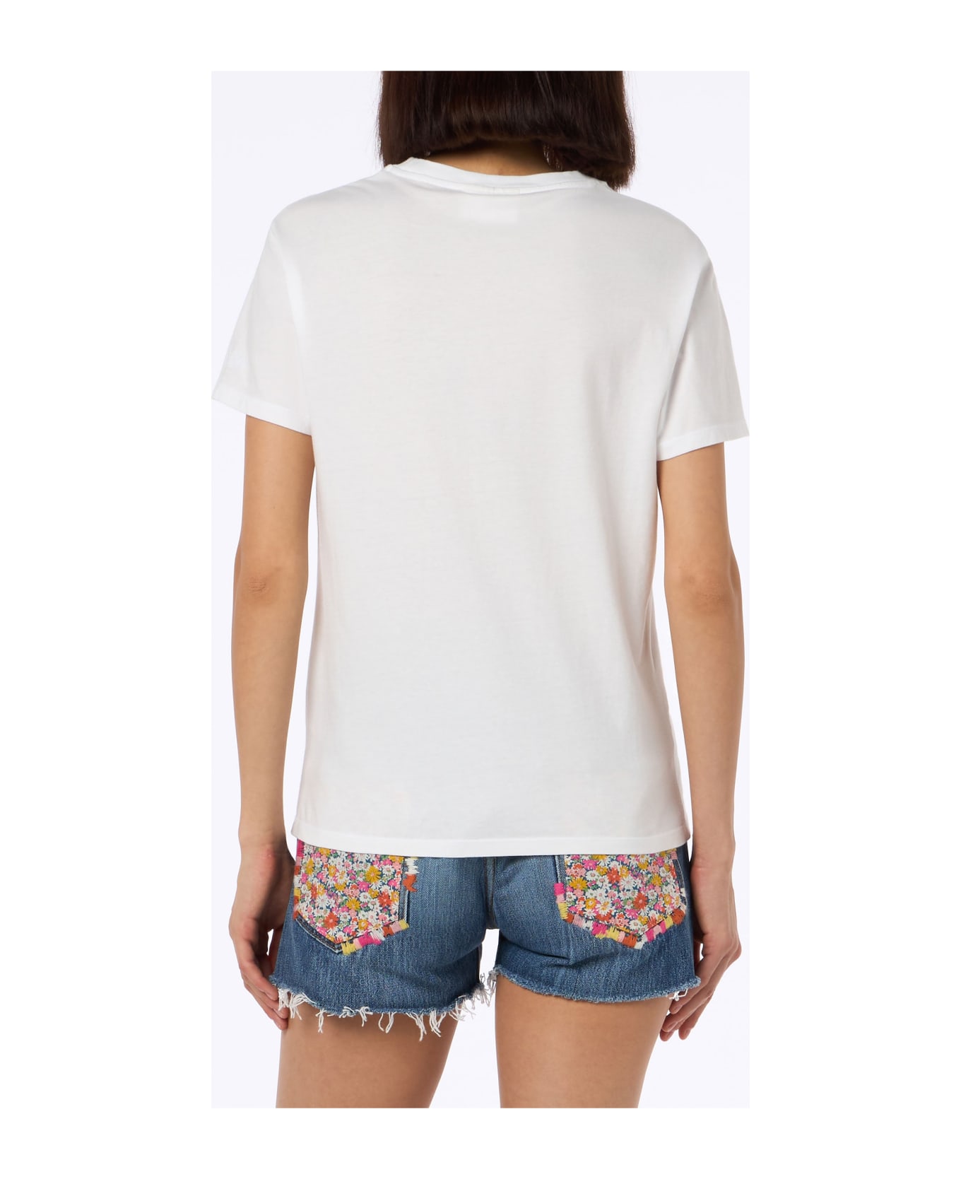 MC2 Saint Barth Woman Pink Cotton Jersey Crewneck T-shirt Emilie With Snoopy St. Barth Padel Club Embroidery | Snoopy Peanuts Special Edition - WHITE