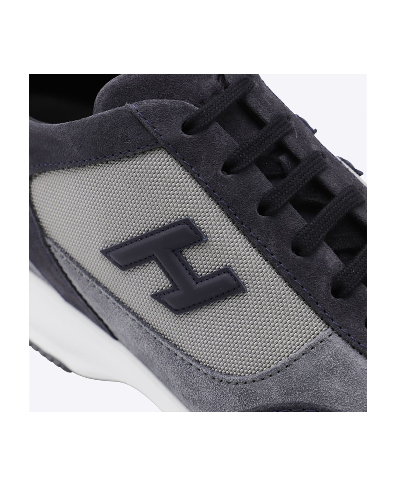 Hogan Black And Dark Blue Sneakers - Blue/grey