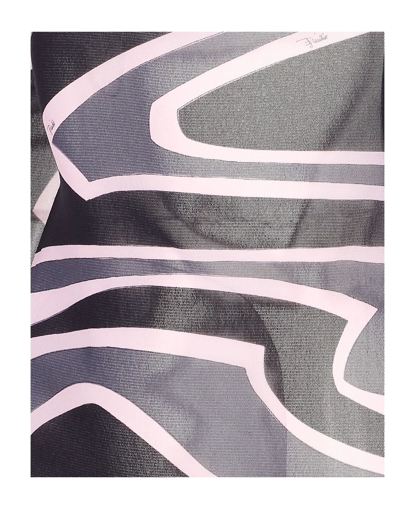 Pucci Labirinto Print Tulle Top - Pink