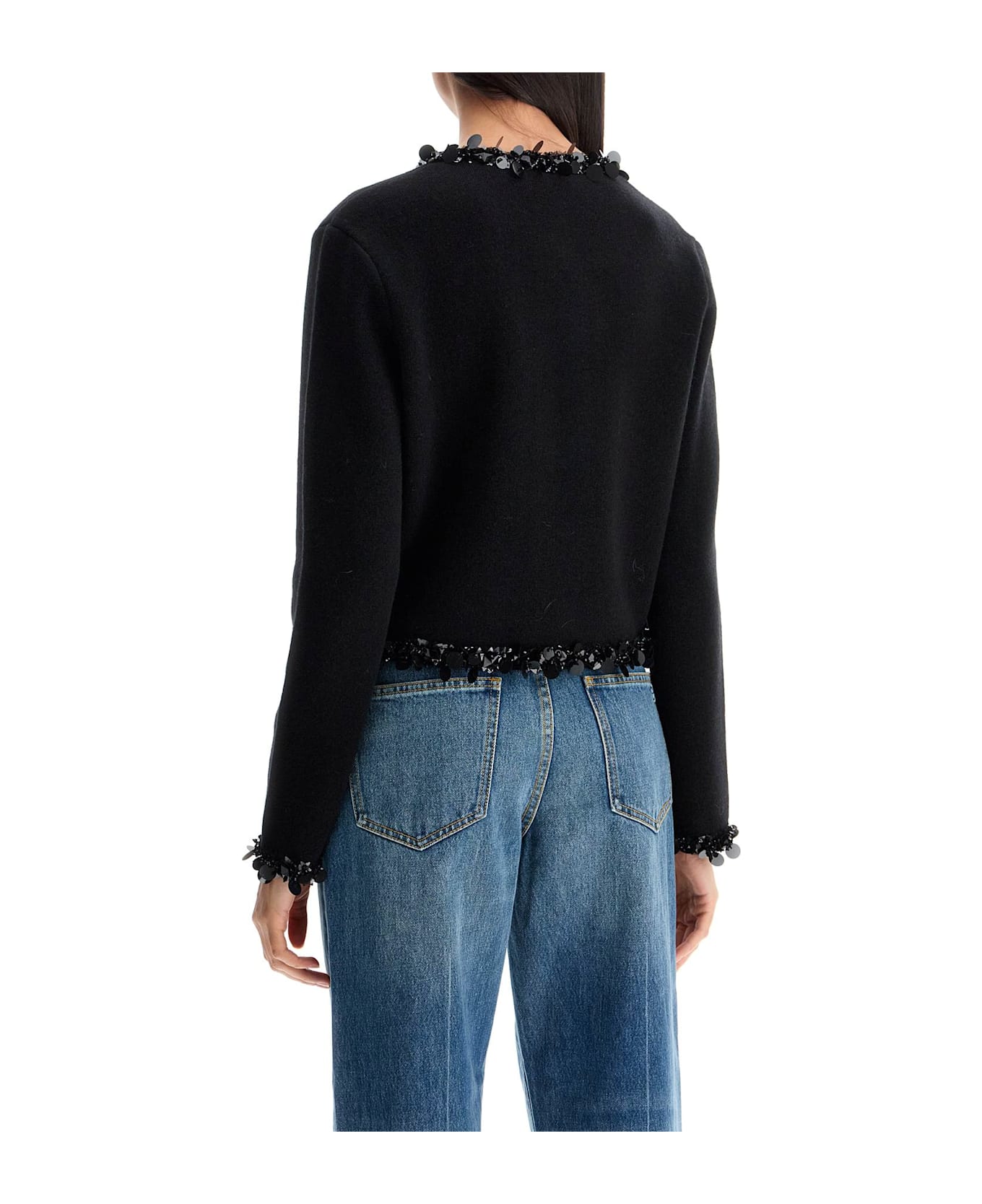 Tory Burch Beaded Cardigan - BLACK (Black)