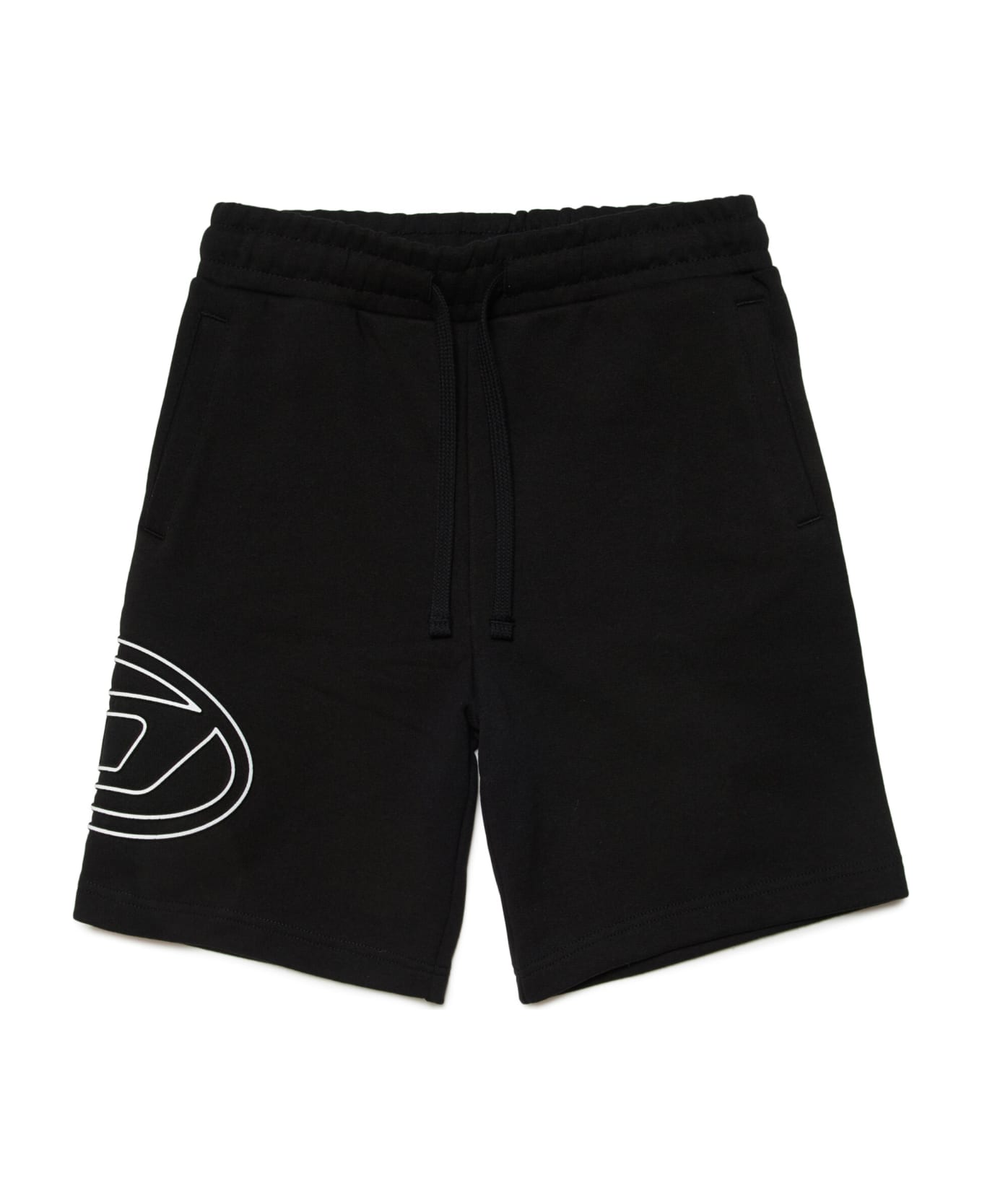 Diesel Pcurvbigoval Shorts Diesel Fleece Shorts With Oval D Logo - Nero