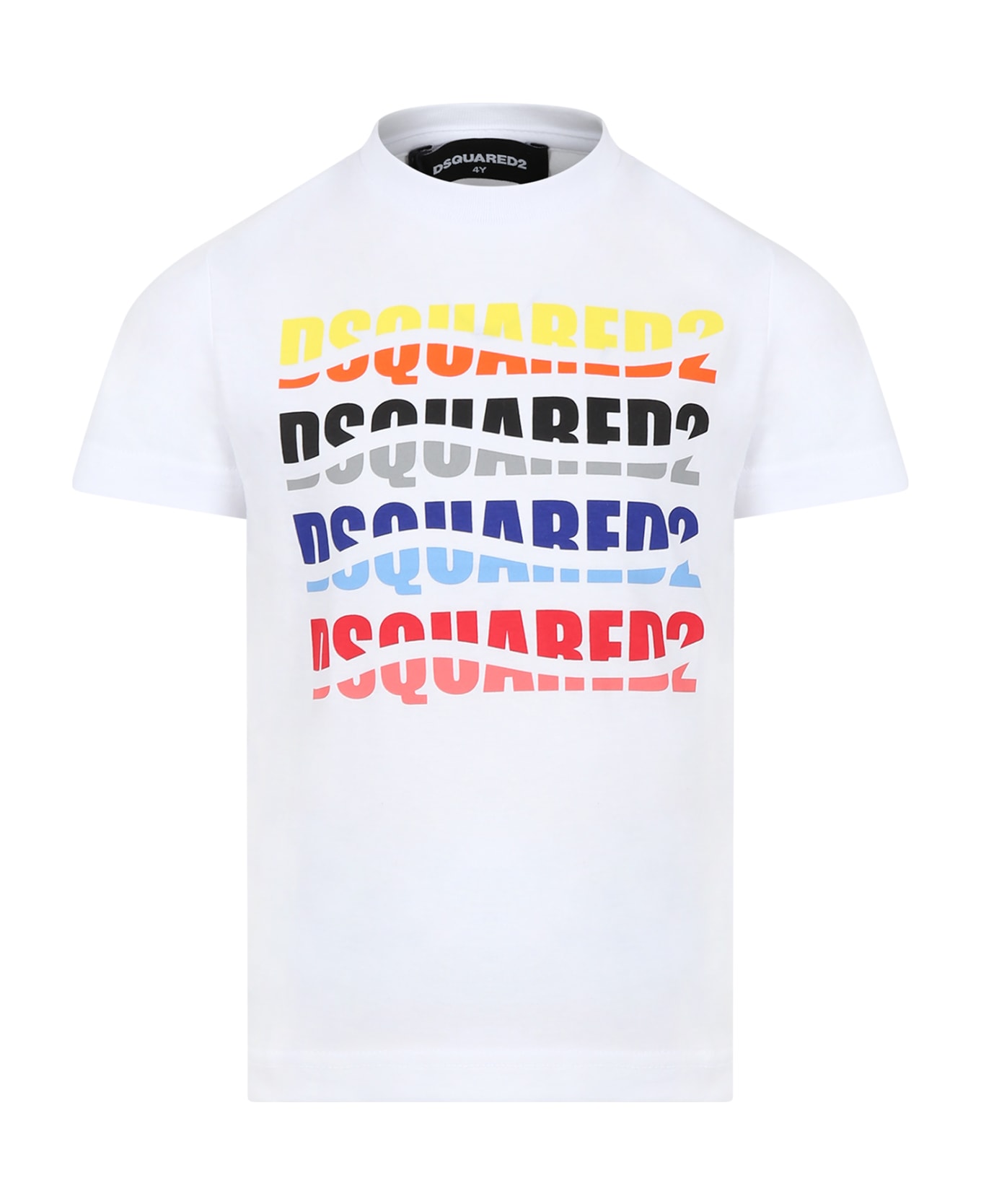 Dsquared2 White T-shirt For Boy With Logo - White