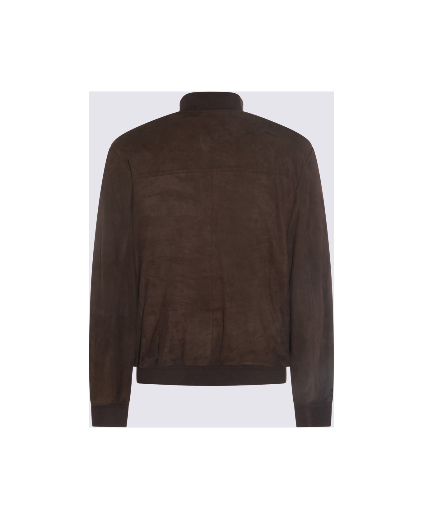 Canali Brown Leather Jacket