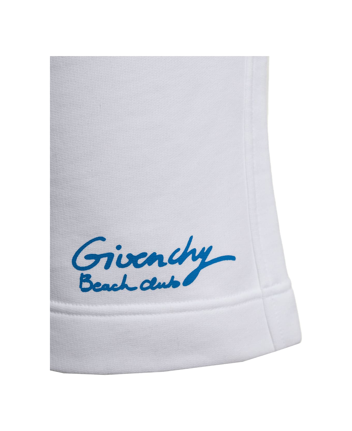 Givenchy 'la Plage' White Shorts With Logo Print In Cotton Man - White