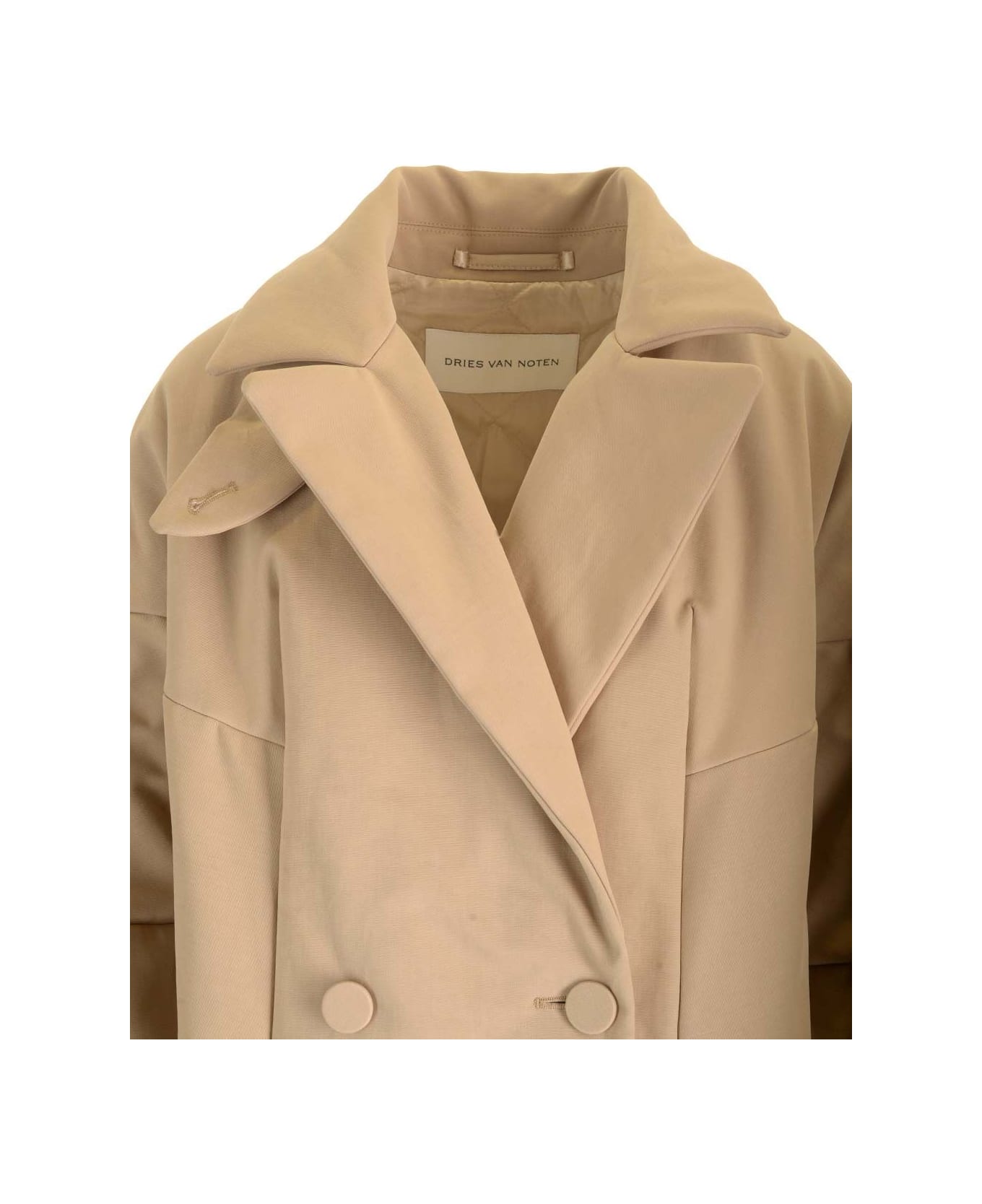 Dries Van Noten 00010-roxana Long 9129 W.w.coat - Beige