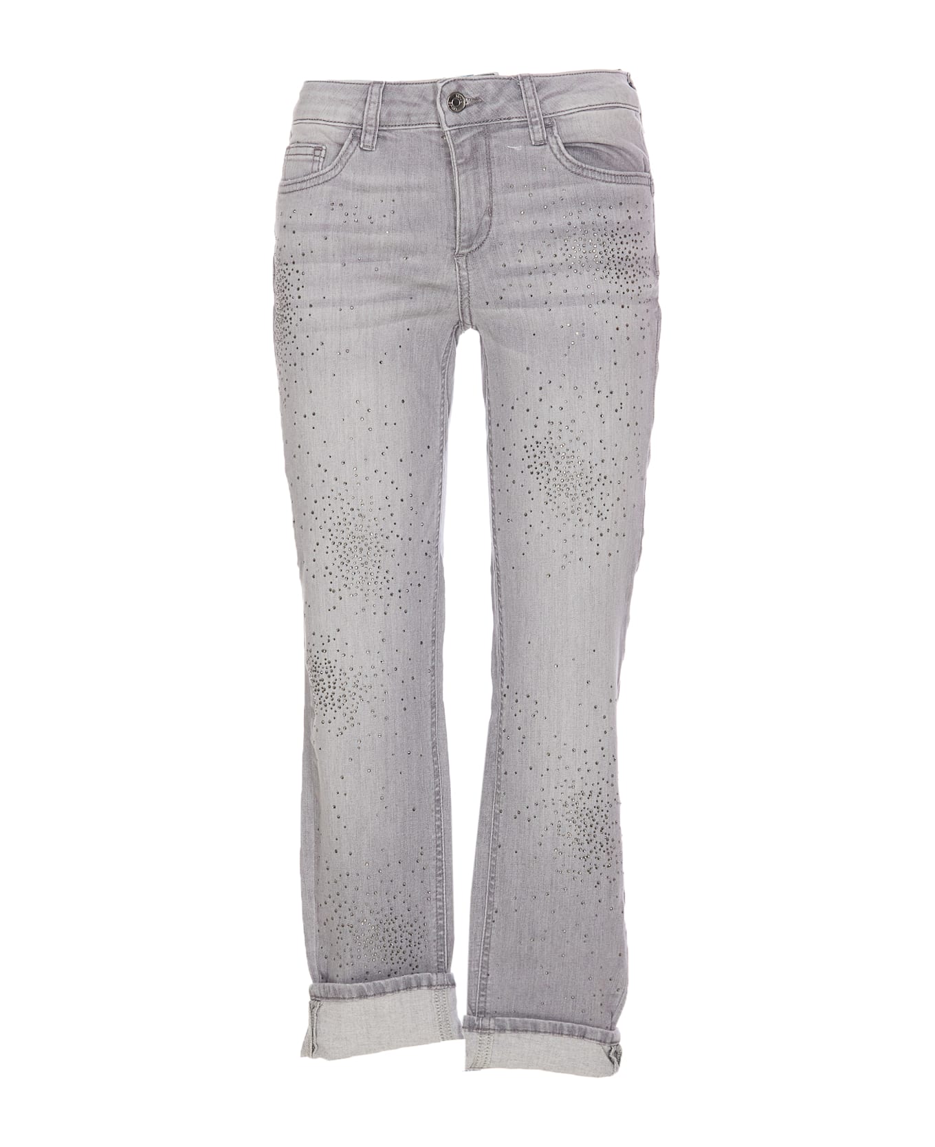 Liu-Jo Skinny Bottom Up Strass Jeans - Grey