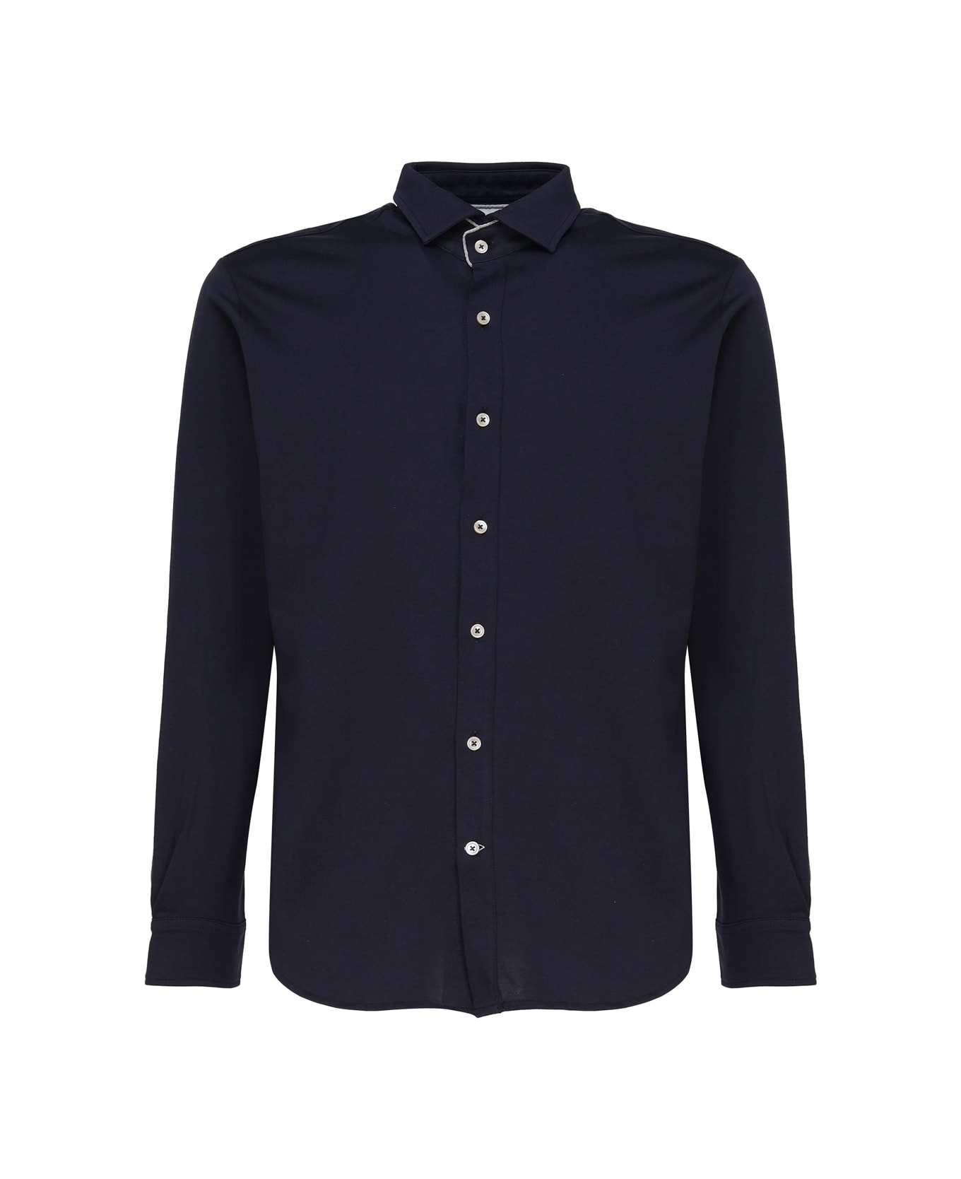 Eleventy Shirt With Contrasting Details - New Blue
