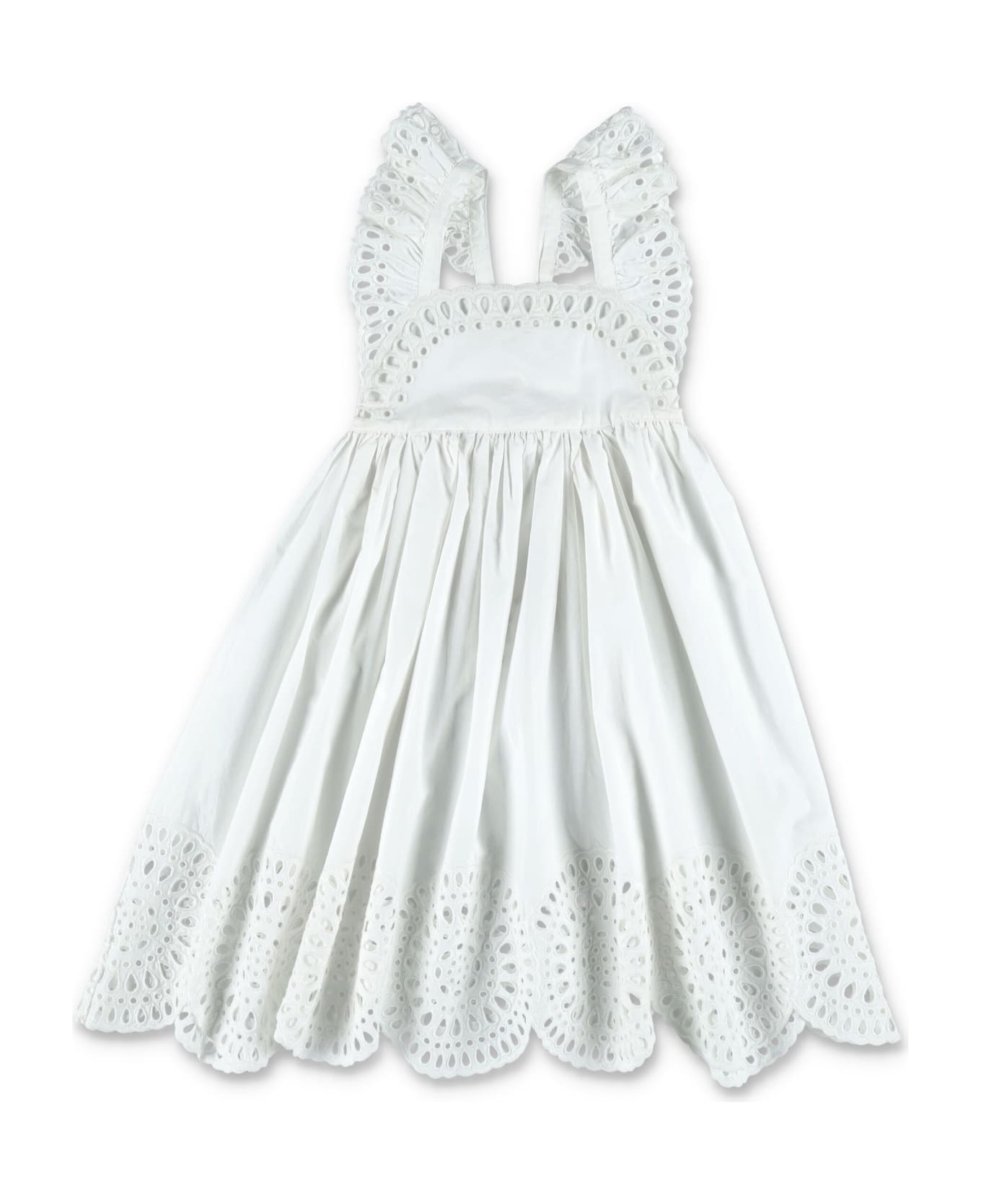 Stella McCartney Kids Broderie-anglaise Dress - WHITE ワンピース＆ドレス